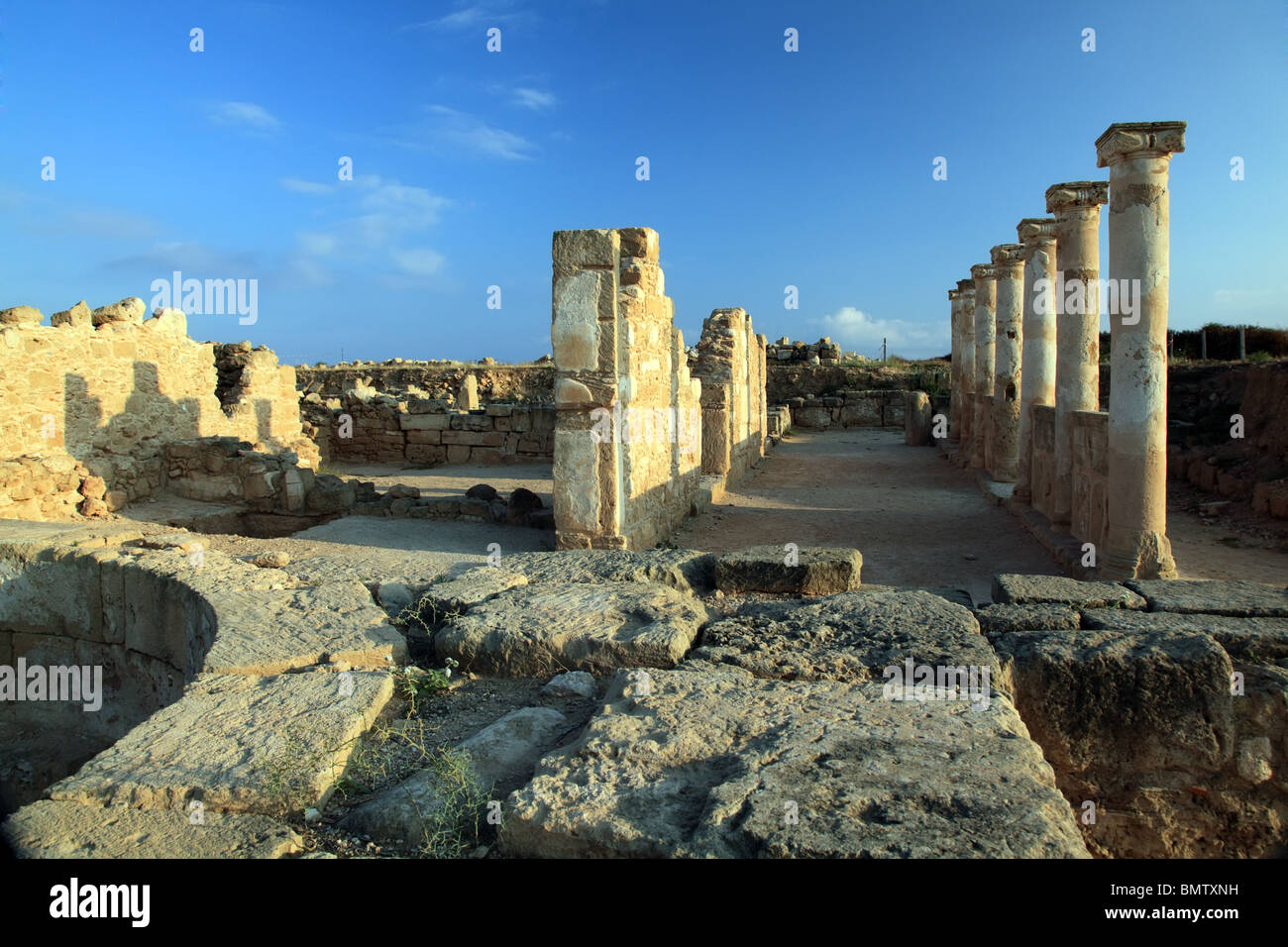 Tempel-Spalten. Kato Paphos archäologische Park. Paphos, Zypern. Stockfoto