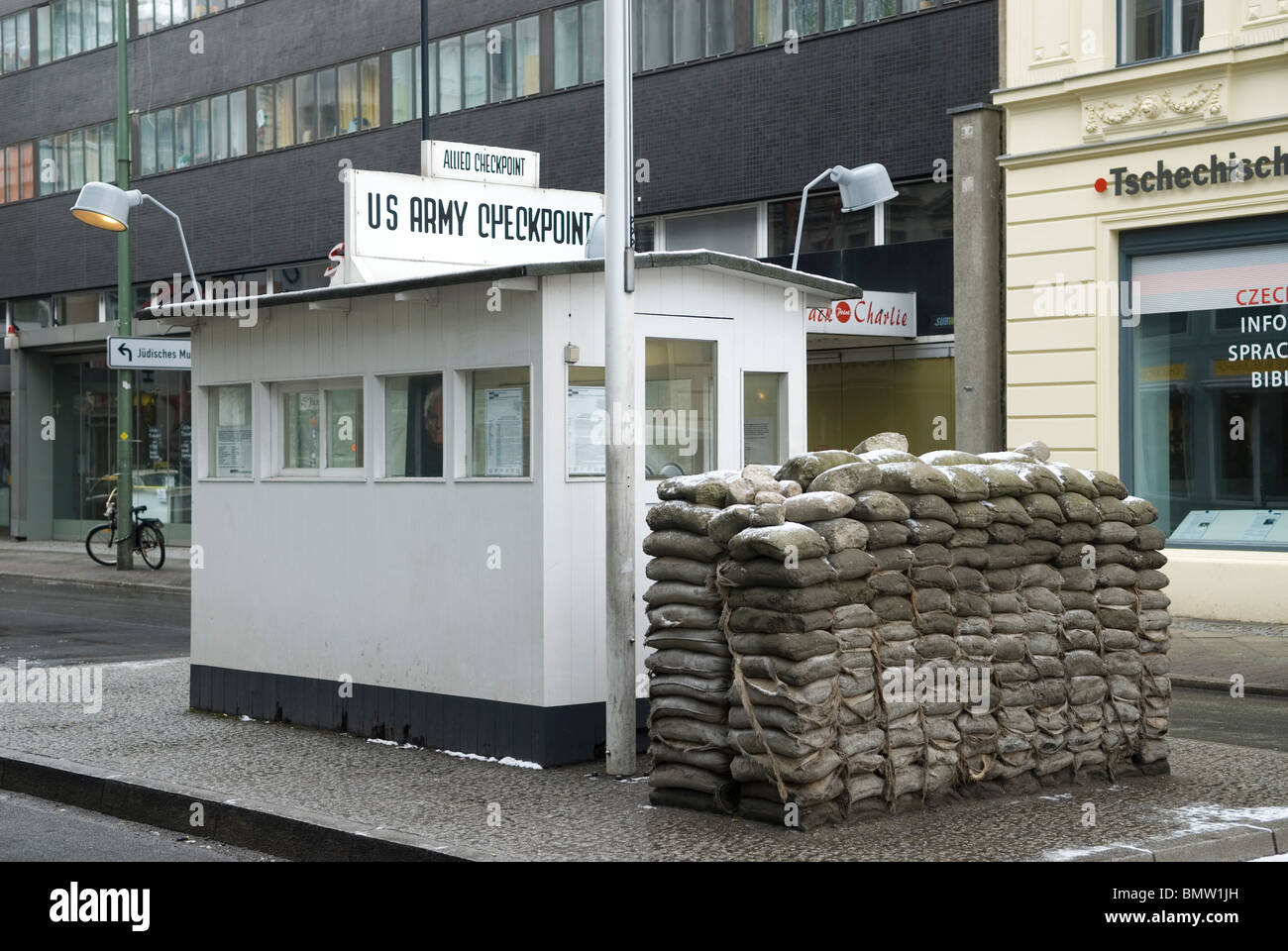 Amerikanische Armee Grenze Checkpoint Charlie Berlin Deutschland Stockfoto