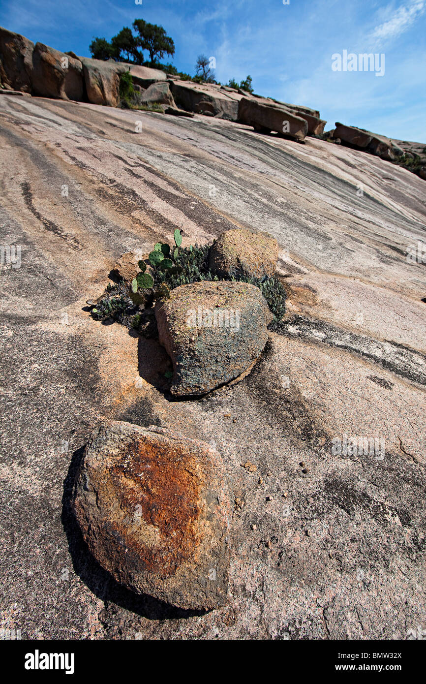 Granit Felsformationen Enchanted Rock State Natural Area Texas USA Stockfoto