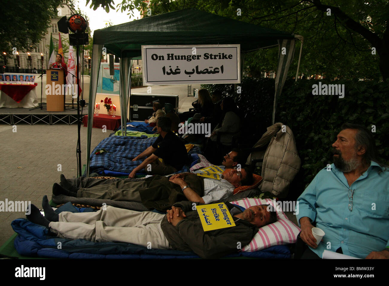 Ashraf Hungerstreikenden in London Stockfoto