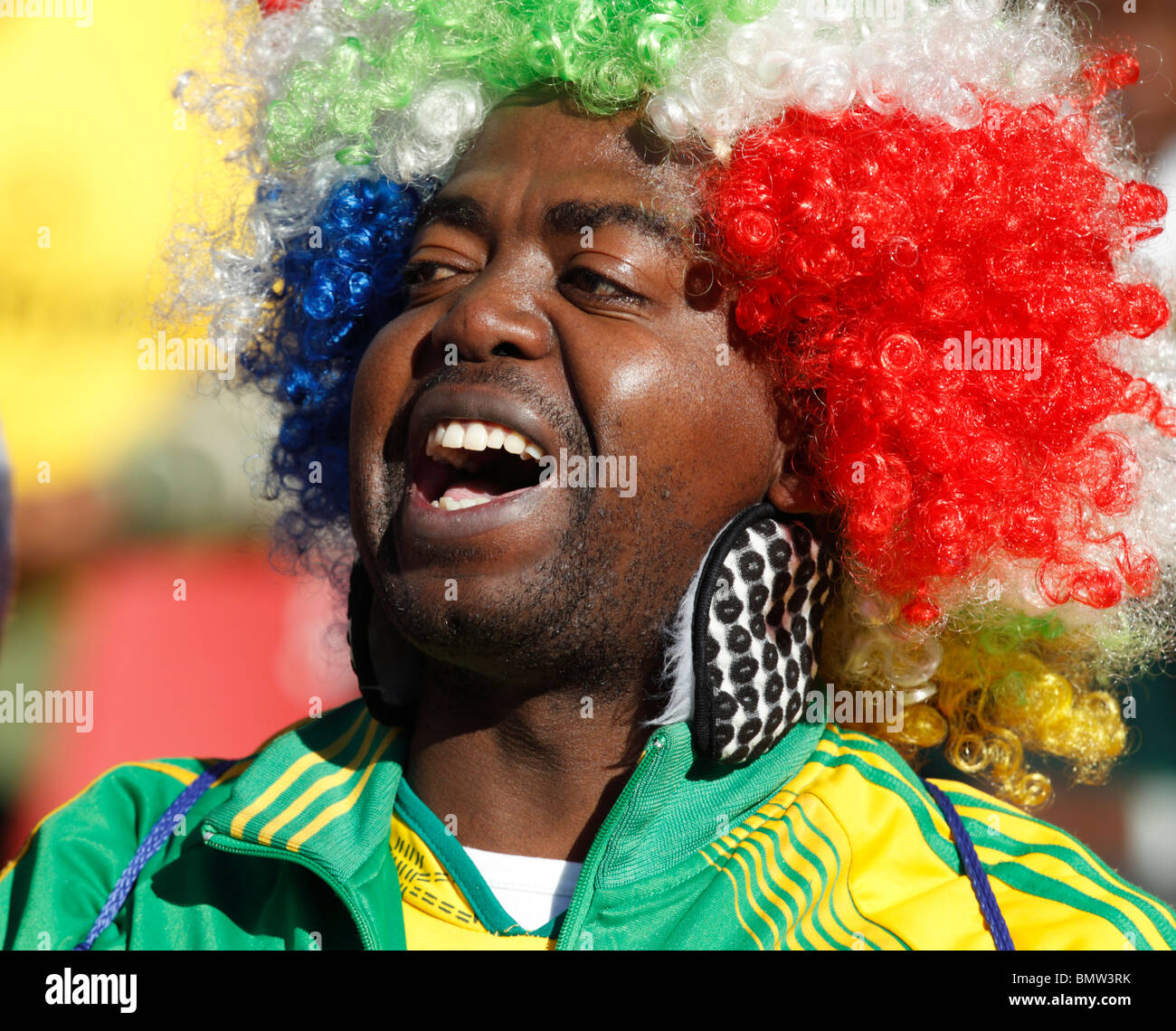 Zuschauer bei einem Fußballspiel 2010 FIFA World Cup-match zwischen Slowenien und den USA 18. Juni 2010. Stockfoto