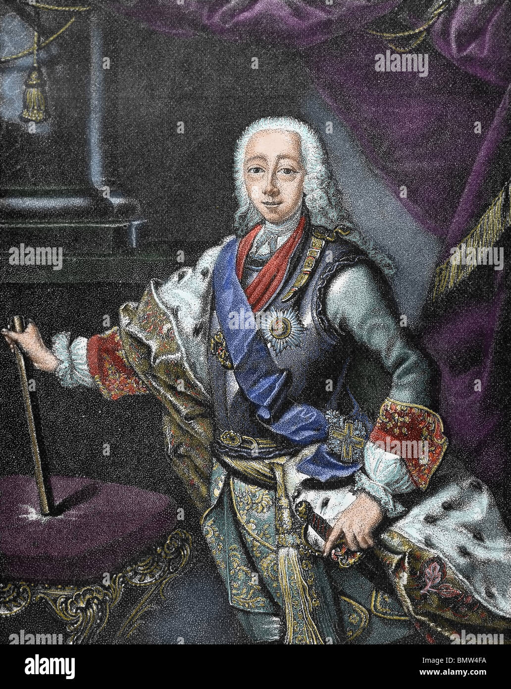 Peter III. von Russland (Kieler Schloss, 1728-Rops, 1762). Herzog von Holstein (Charles Peter, 1739-1762) und Zar von Russland (1762). Stockfoto