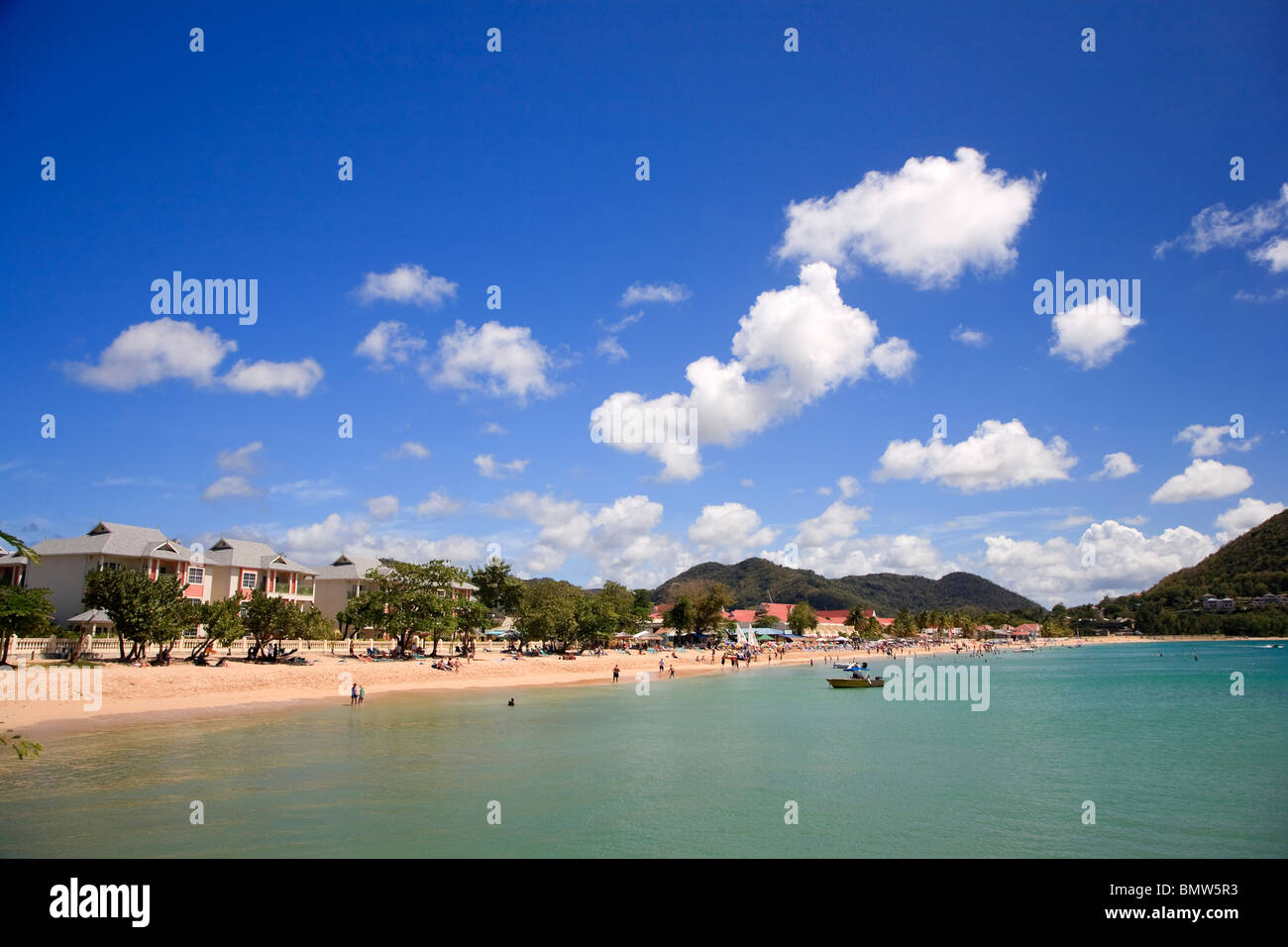 Karibik, St. Lucia, Rodney Bay, Reduit Beach Stockfoto