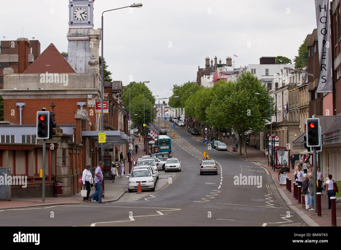 Mount Pleasant High Street in Royal Tunbridge Wells Stockfoto