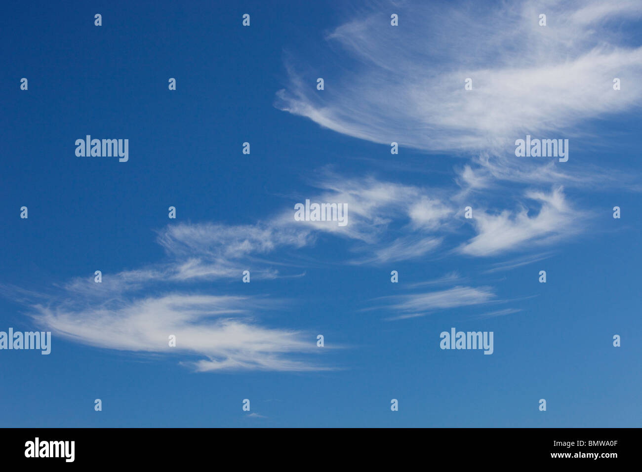 Himmel mit hohen Zirruswolken Stockfoto