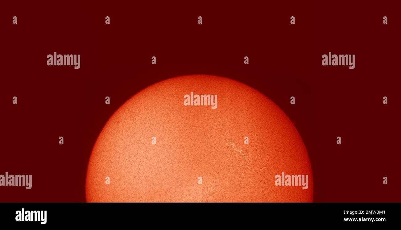 Aktive Region 11082 auf der Oberfläche der Sonne fotografiert in Wasserstoff Alpha Stockfoto