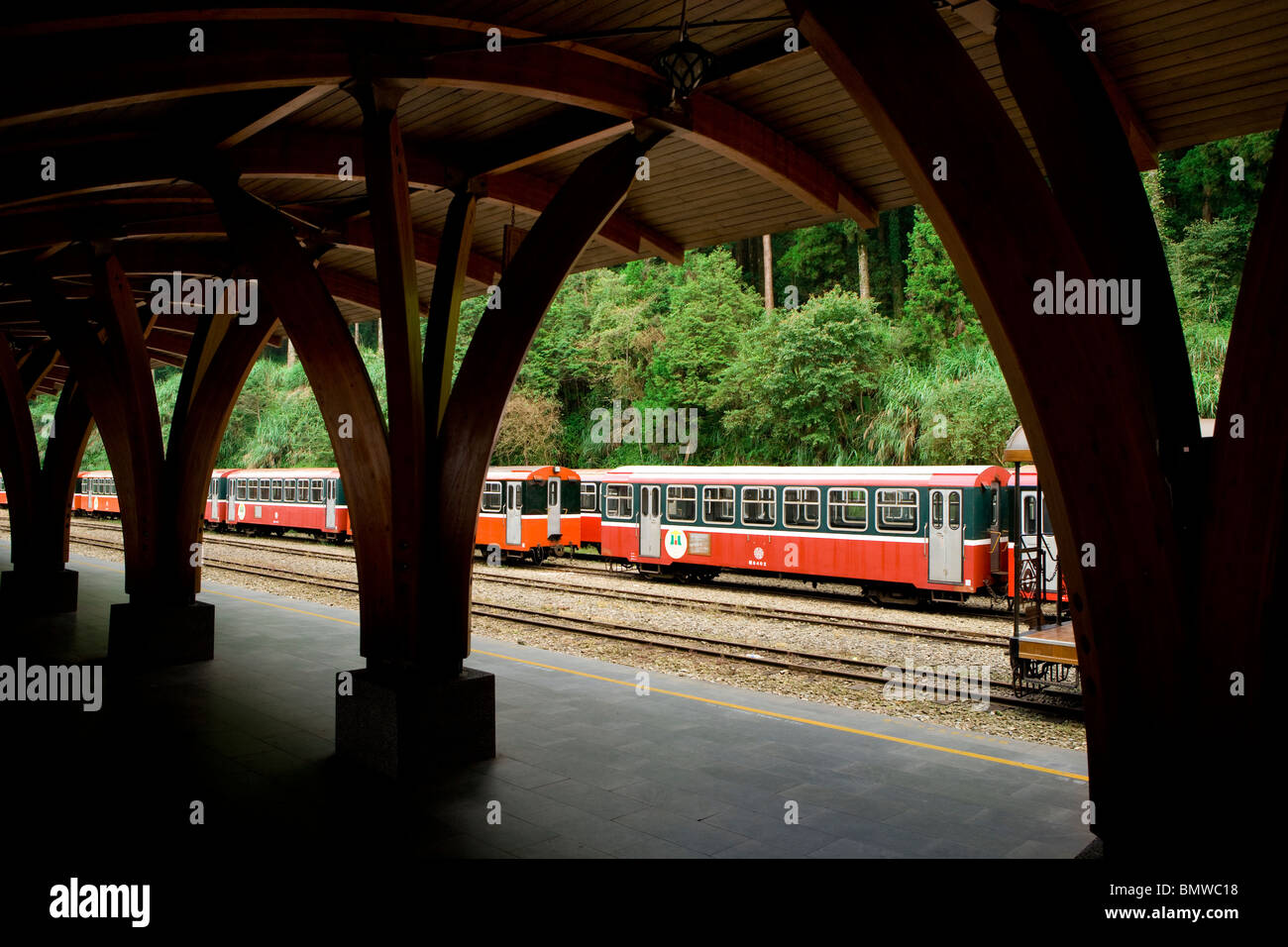 Alishan Railway Station, Taiwan Stockfoto