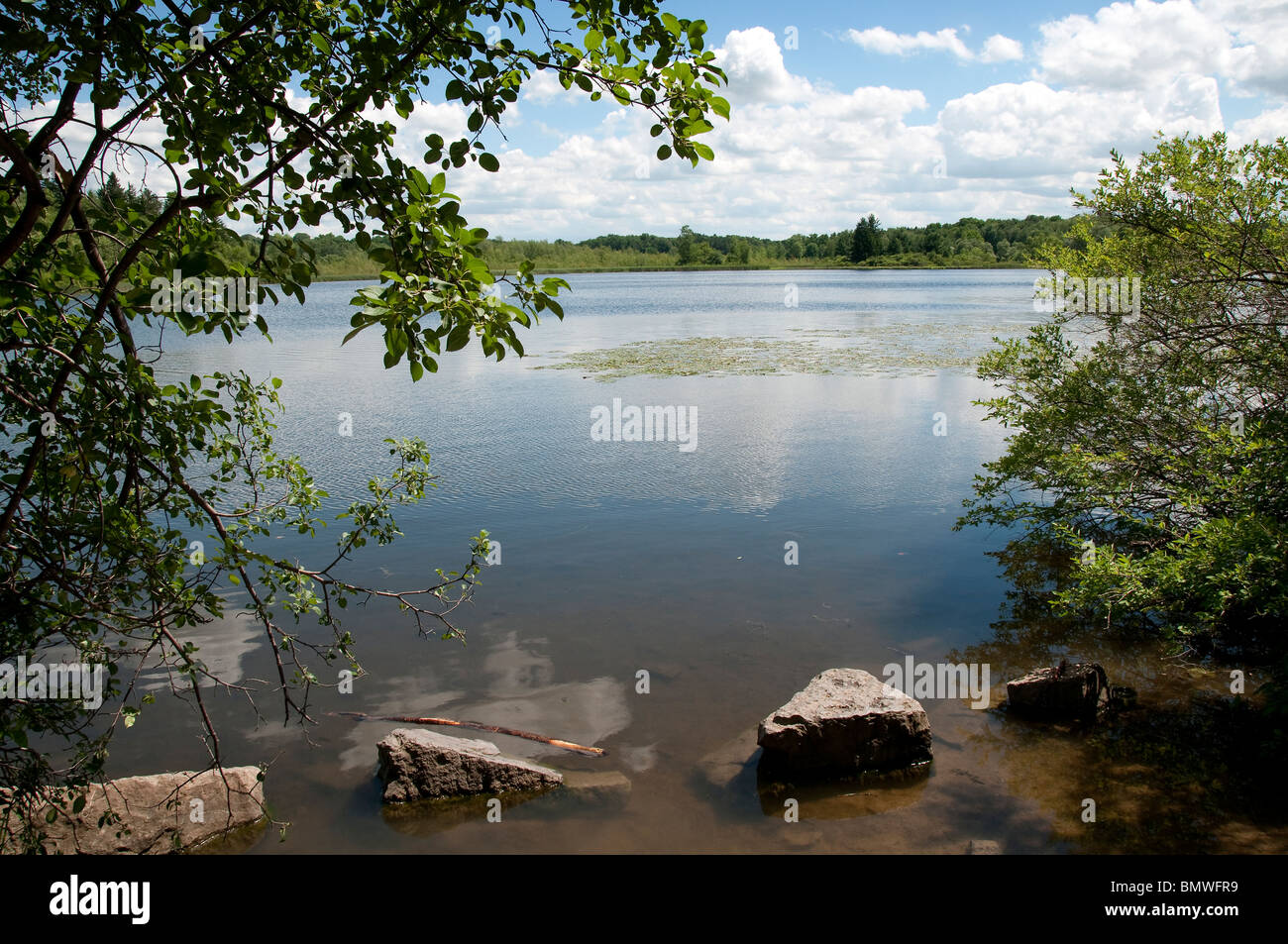 Idyllische Szene in Mendon Teiche, New York USA. Stockfoto