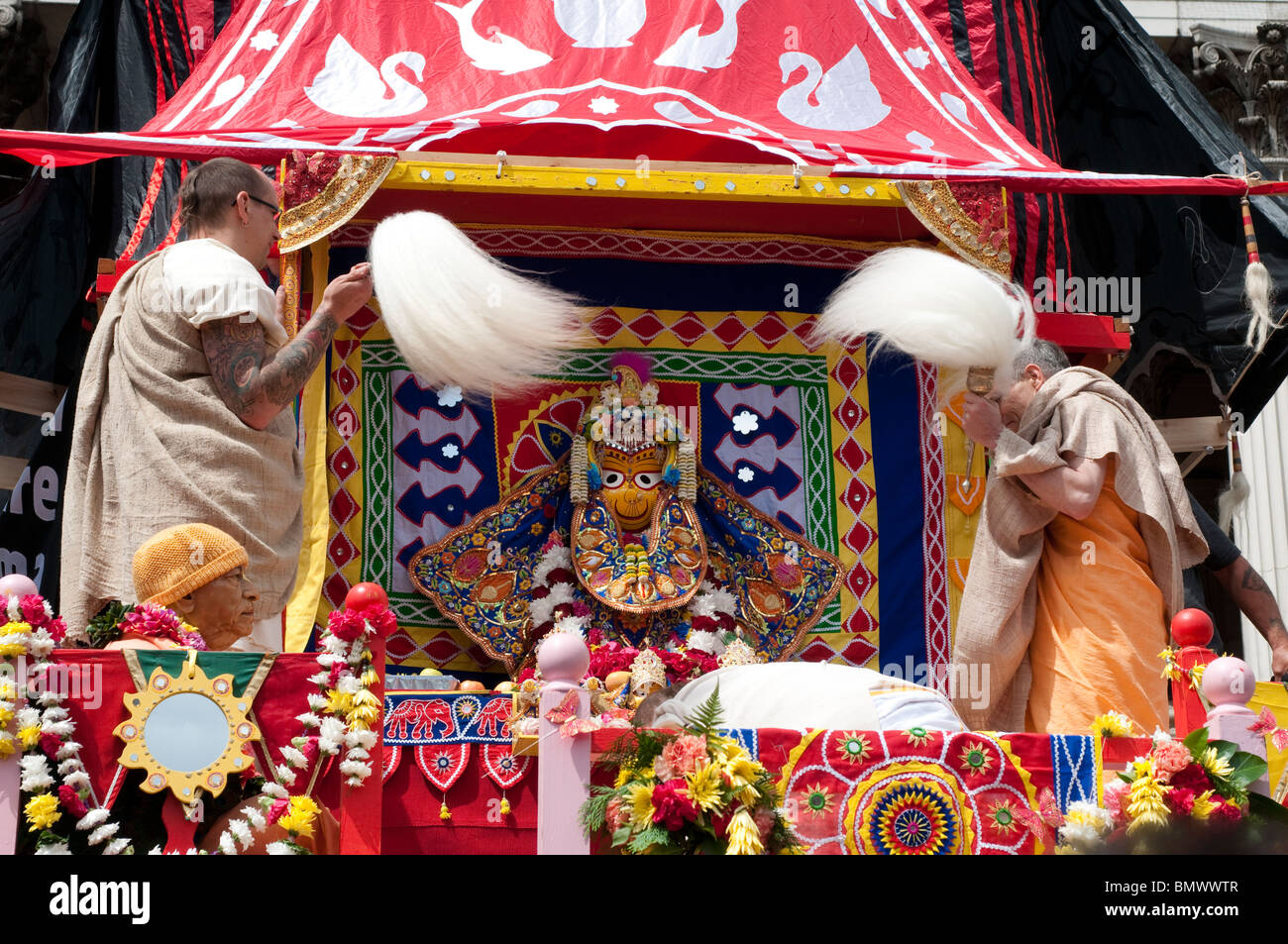 Hare-Krishna-Festival der Streitwagen, Trafalgar Square, London, 20. Juni 2010, UK Stockfoto Hare-Krishna-Festival der Streitwagen, Trafalgar Square, London, 20. Juni 2010, UK Stockfoto