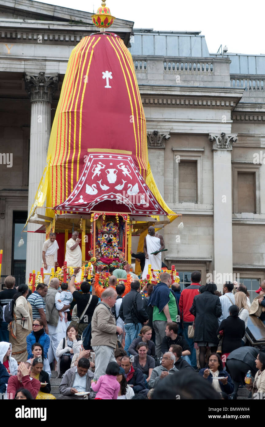 Hare-Krishna-Festival der Streitwagen, Trafalgar Square, London, 20. Juni 2010, UK Stockfoto Hare-Krishna-Festival der Streitwagen, Trafalgar Square, London, 20. Juni 2010, UK Stockfoto