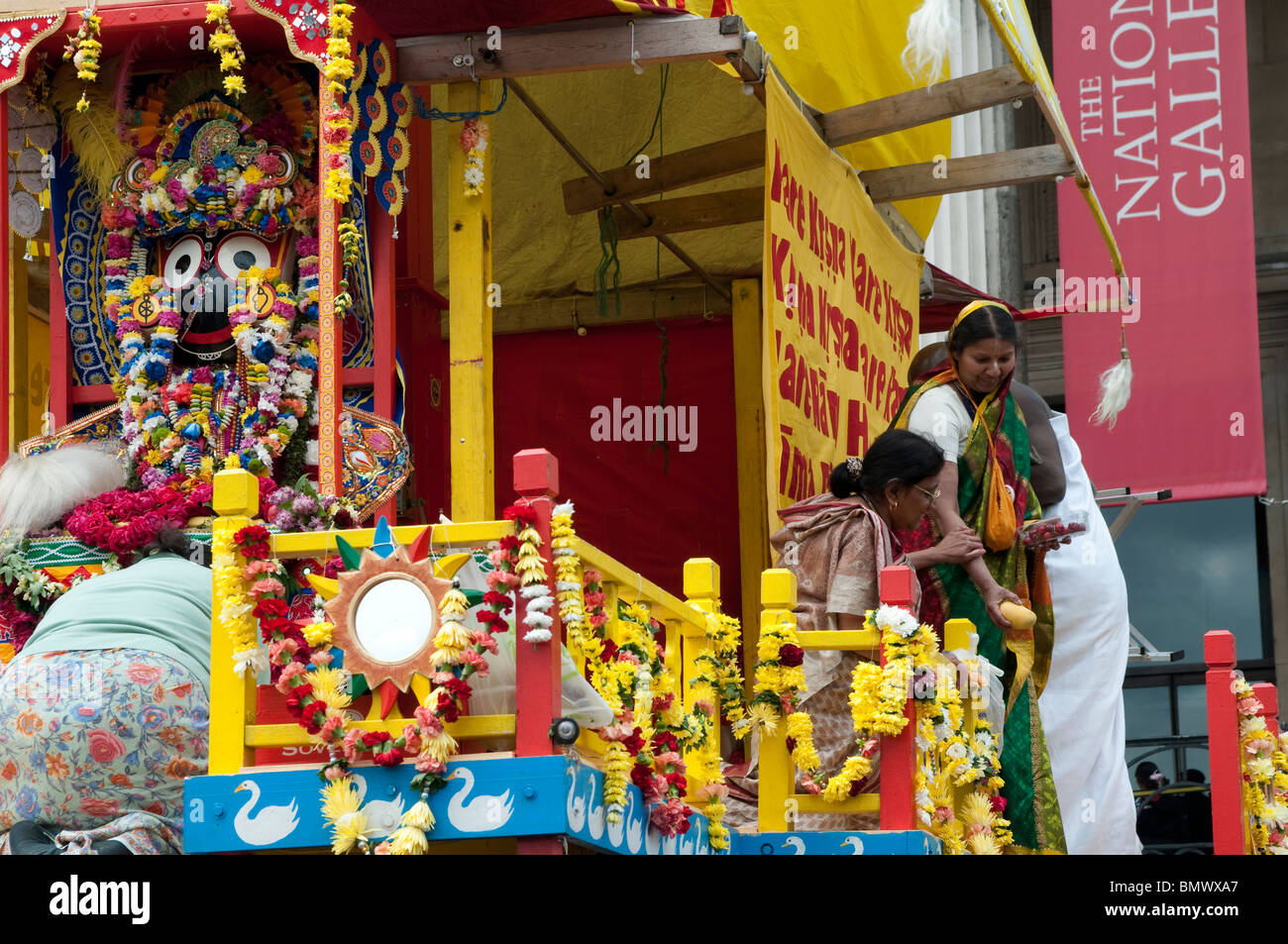 Hare-Krishna-Festival der Streitwagen, Trafalgar Square, London, 20. Juni 2010, UK Stockfoto Hare-Krishna-Festival der Streitwagen, Trafalgar Square, London, 20. Juni 2010, UK Stockfoto