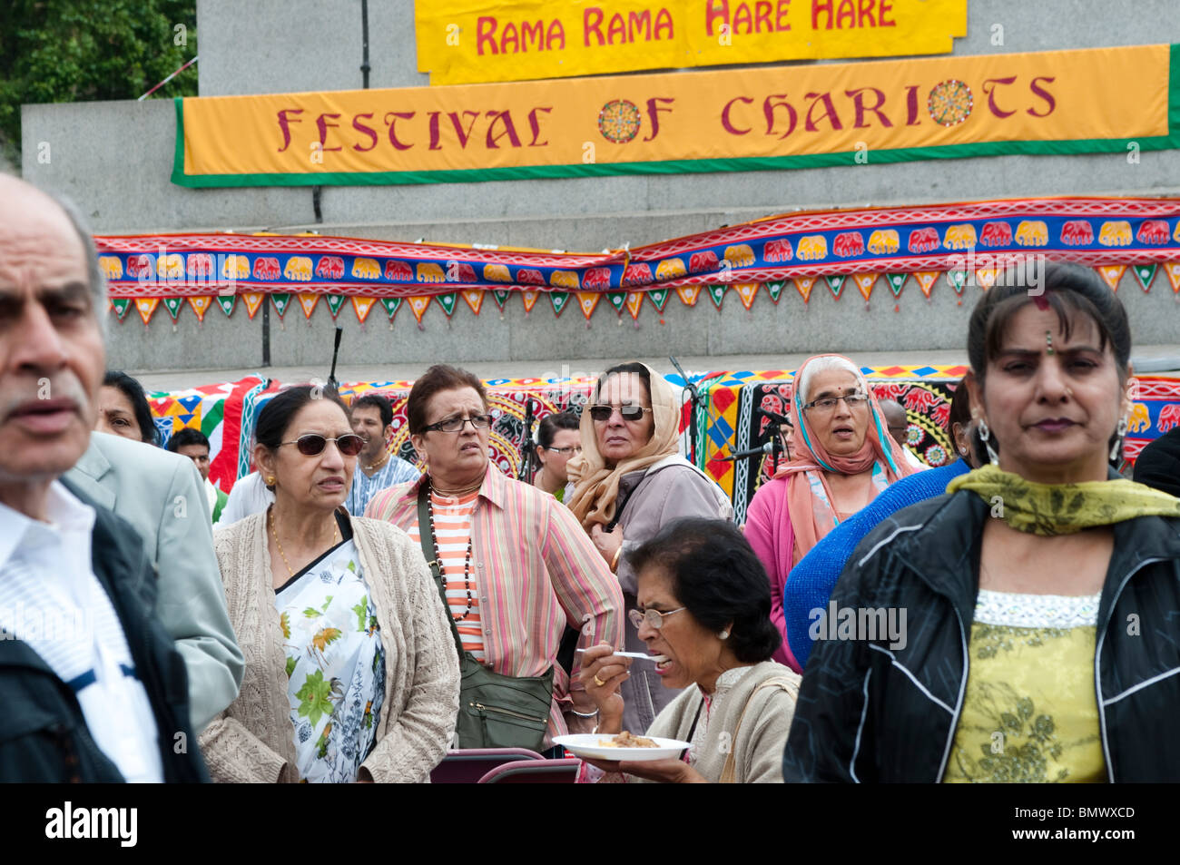 Hare-Krishna-Festival der Streitwagen, Trafalgar Square, London, 20. Juni 2010, UK Stockfoto Hare-Krishna-Festival der Streitwagen, Trafalgar Square, London, 20. Juni 2010, UK Stockfoto
