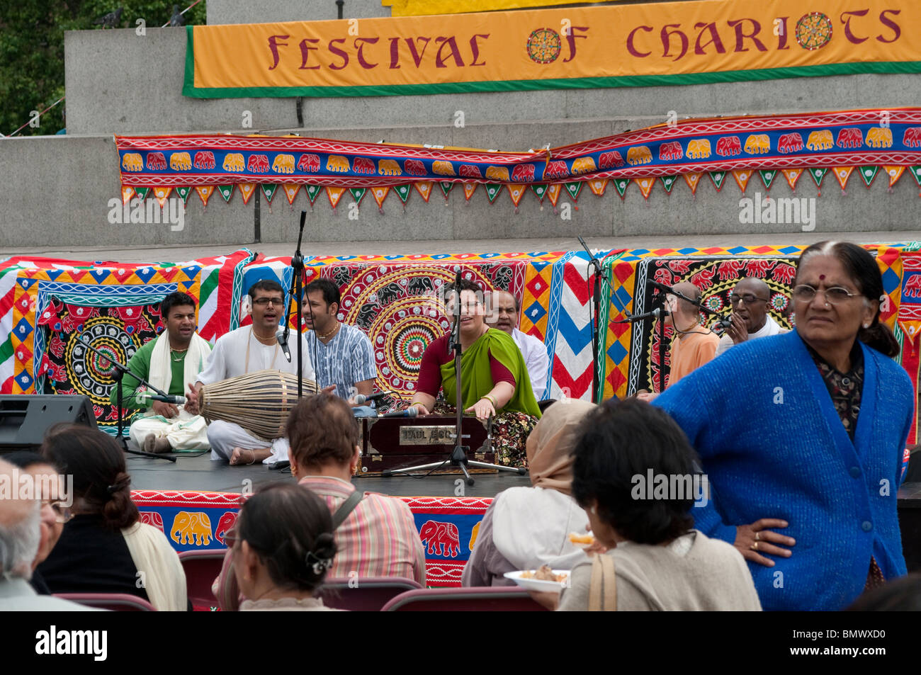 Hare-Krishna-Festival der Streitwagen, Trafalgar Square, London, 20. Juni 2010, UK Stockfoto Hare-Krishna-Festival der Streitwagen, Trafalgar Square, London, 20. Juni 2010, UK Stockfoto