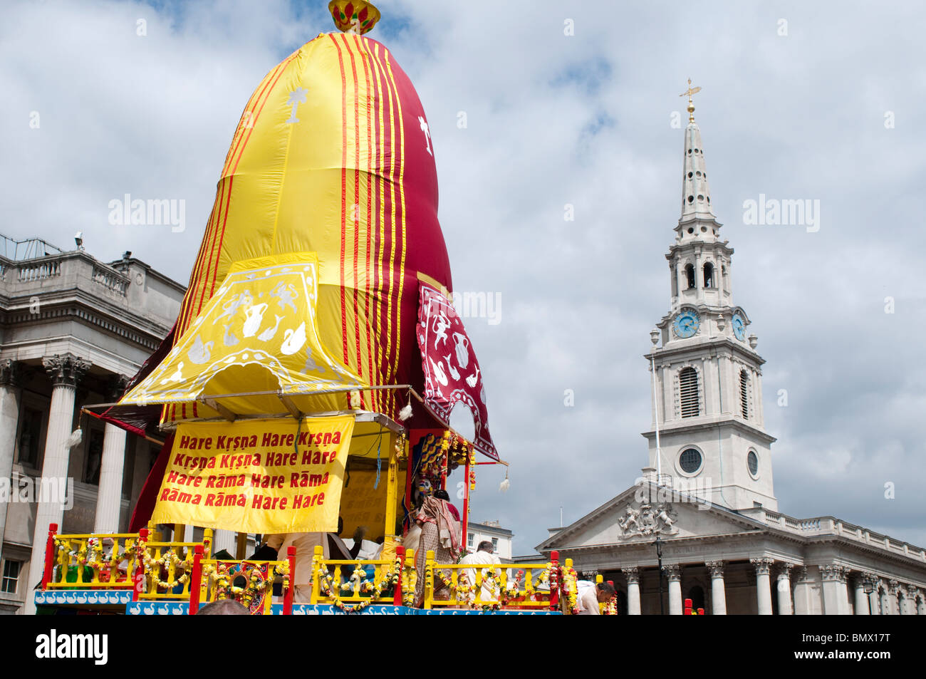 Hare-Krishna-Festival der Streitwagen, Trafalgar Square, London, 20. Juni 2010, UK Stockfoto Hare-Krishna-Festival der Streitwagen, Trafalgar Square, London, 20. Juni 2010, UK Stockfoto