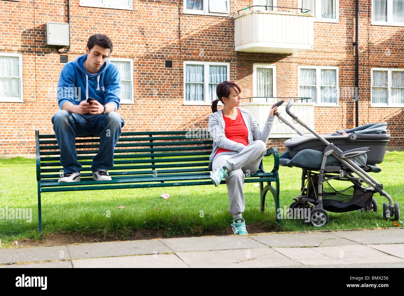 junge Familien und Teenager-Schwangerschaften Stockfoto