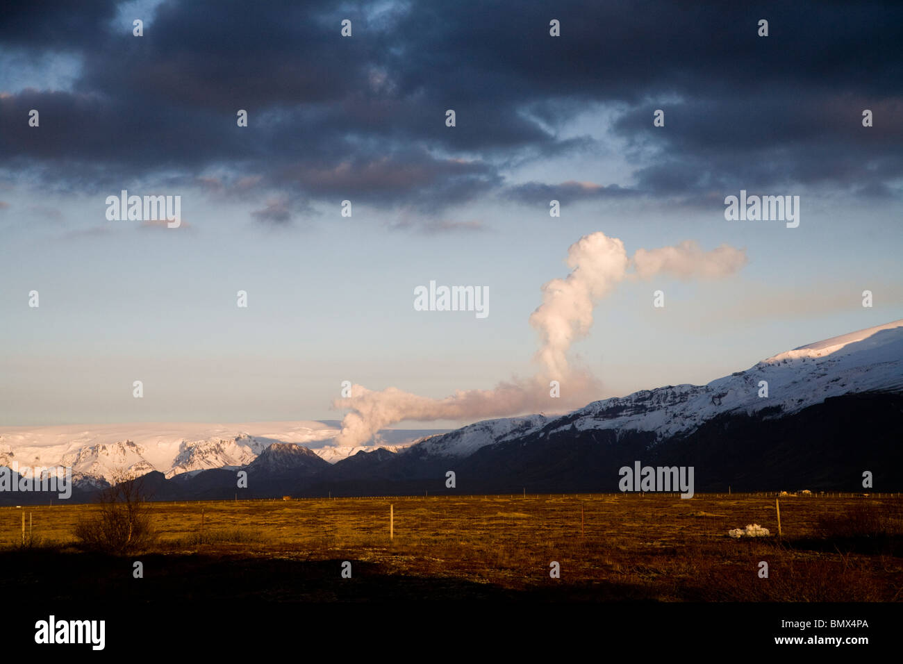 2010 vulkanische Eruption am Fimmvörðuháls, Südisland. Stockfoto