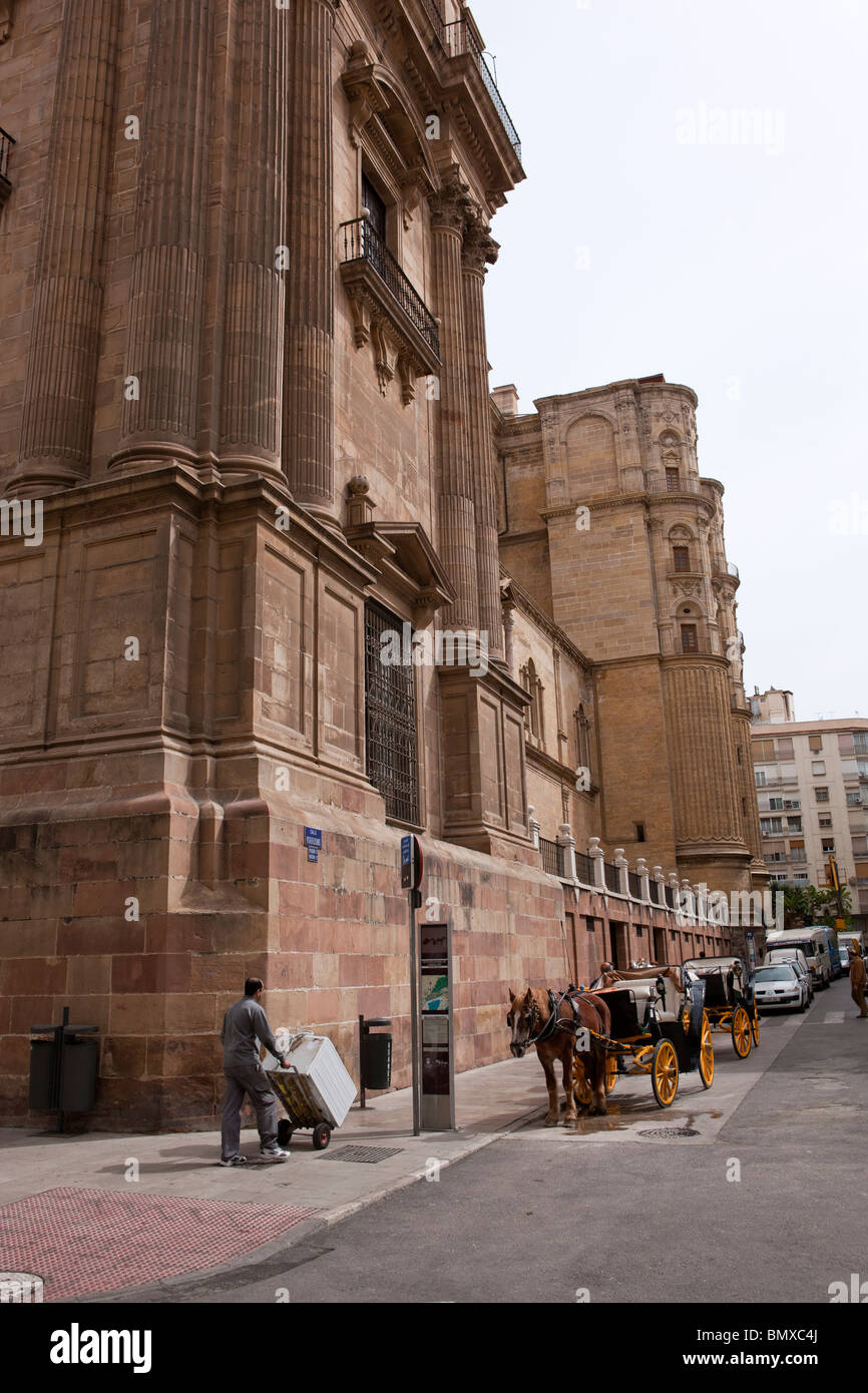 Pferdekutsche. Malaga. Andalusien. Spanien. Europa Stockfoto