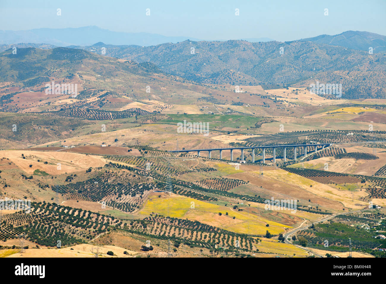 Andalusische Landschaft zwischen Antequera und Málaga Stockfoto
