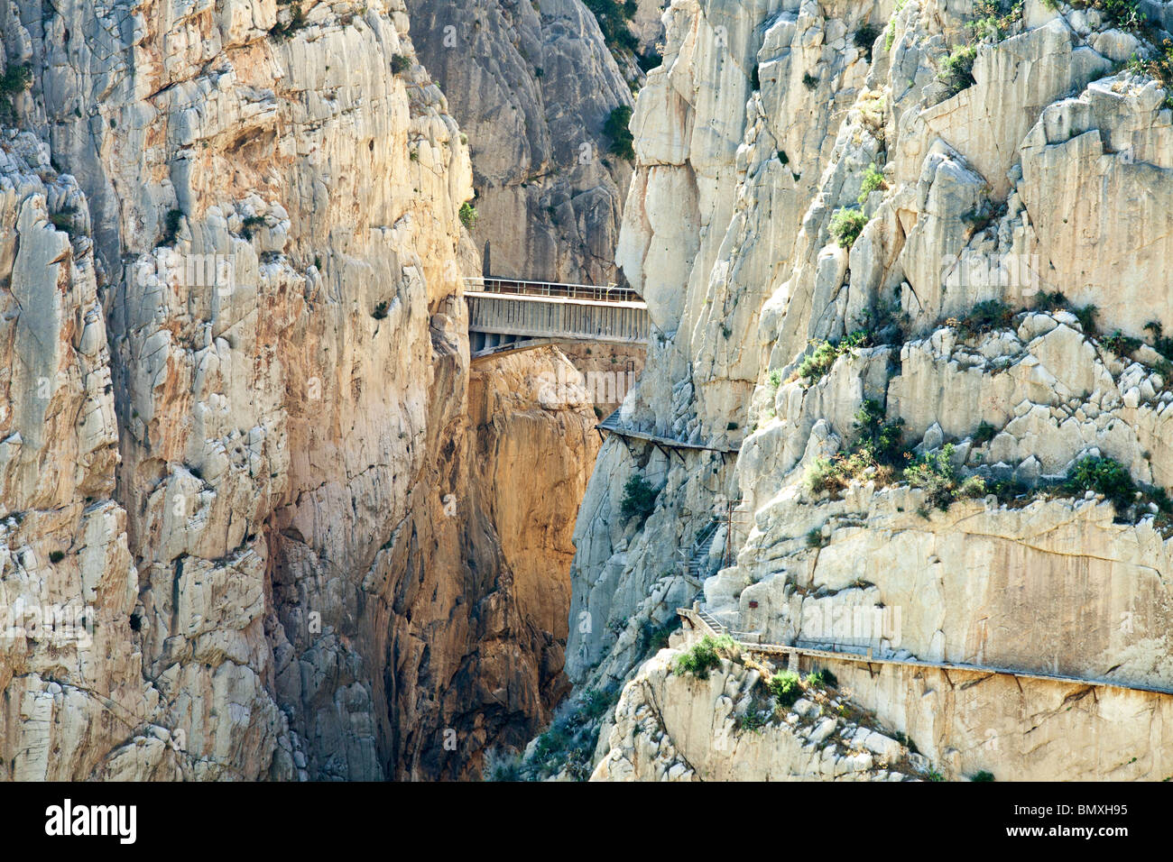Camino del Rey Schlucht in El Chorro, Andalusien, Spanien Stockfoto