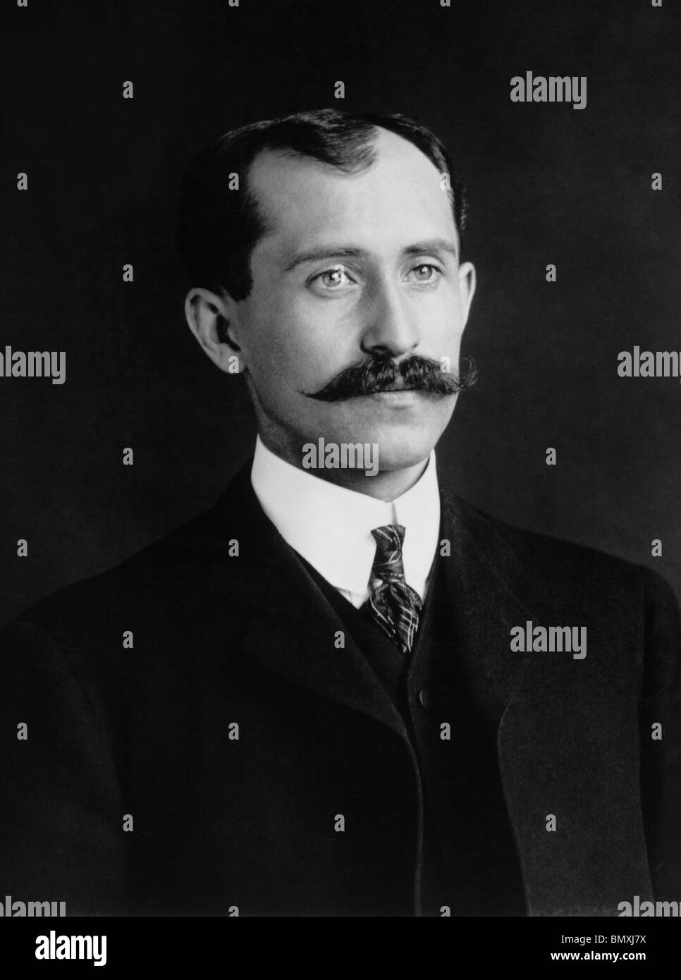 Portraitfoto circa 1905 der amerikanische Flugpionier Orville Wright (1871 – 1948) - eines der berühmten Gebrüder Wright. Stockfoto