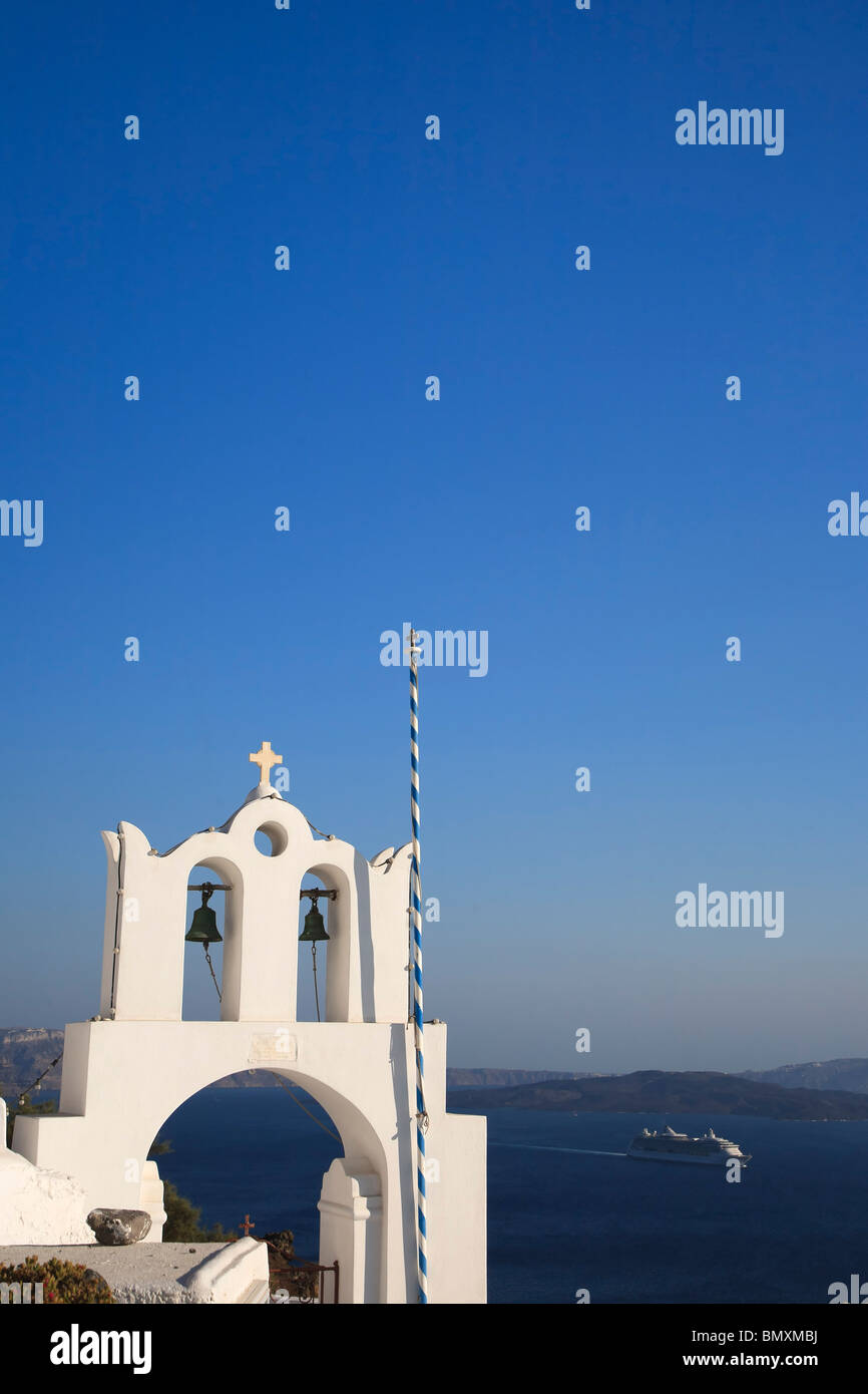 Griechenland, Kykladen, Santorini, Oia Stadt und Santorini Caldera Stockfoto