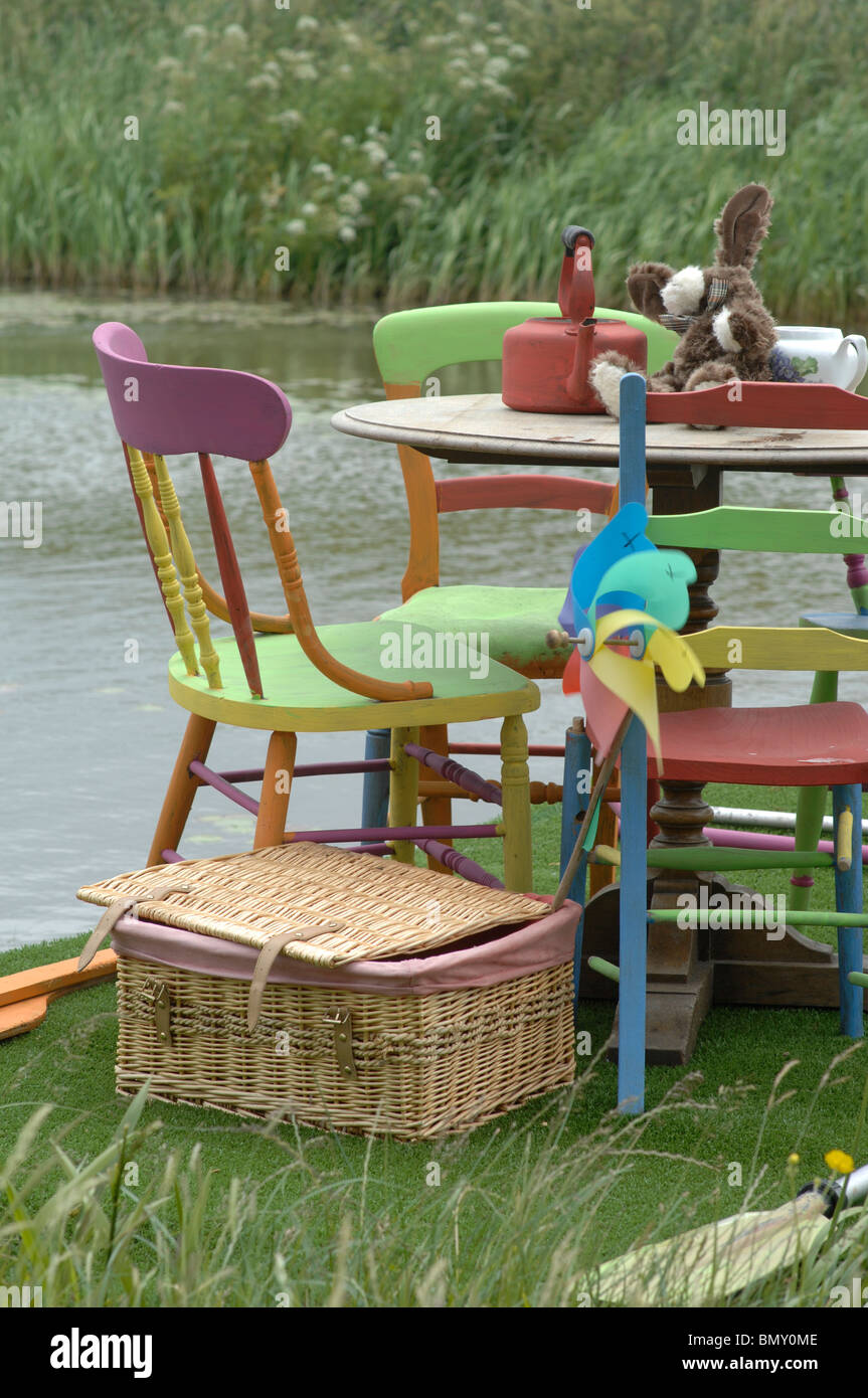 Mad Hatter es Tea Party Stockfoto