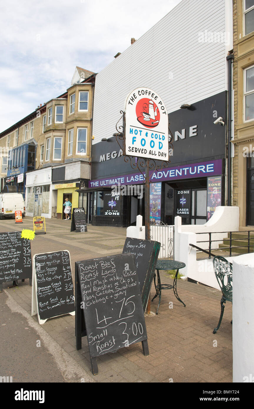 Laser-Abenteuer auf Morecambe direkt am Meer Stockfoto