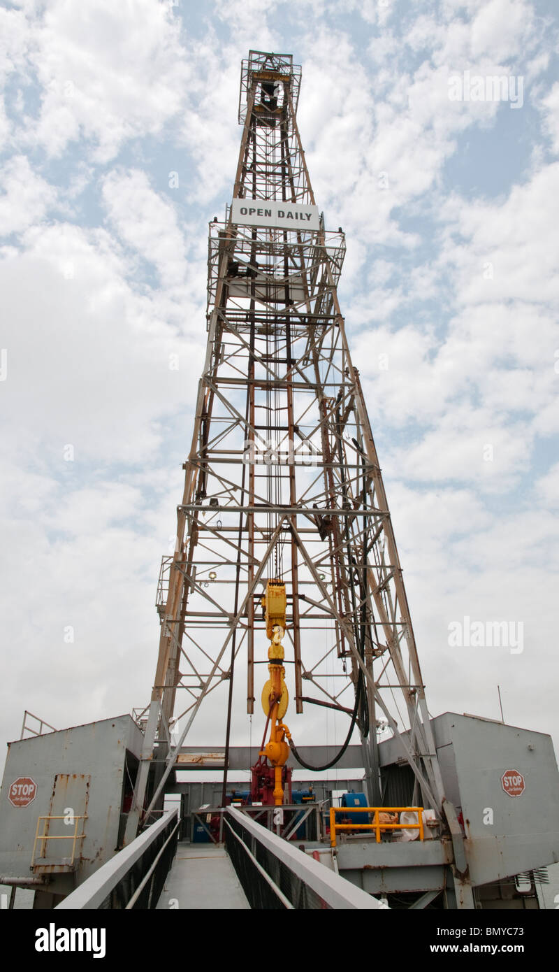 Galveston, Texas, Ocean Star Offshore-Bohranlage und Museum Stockfoto