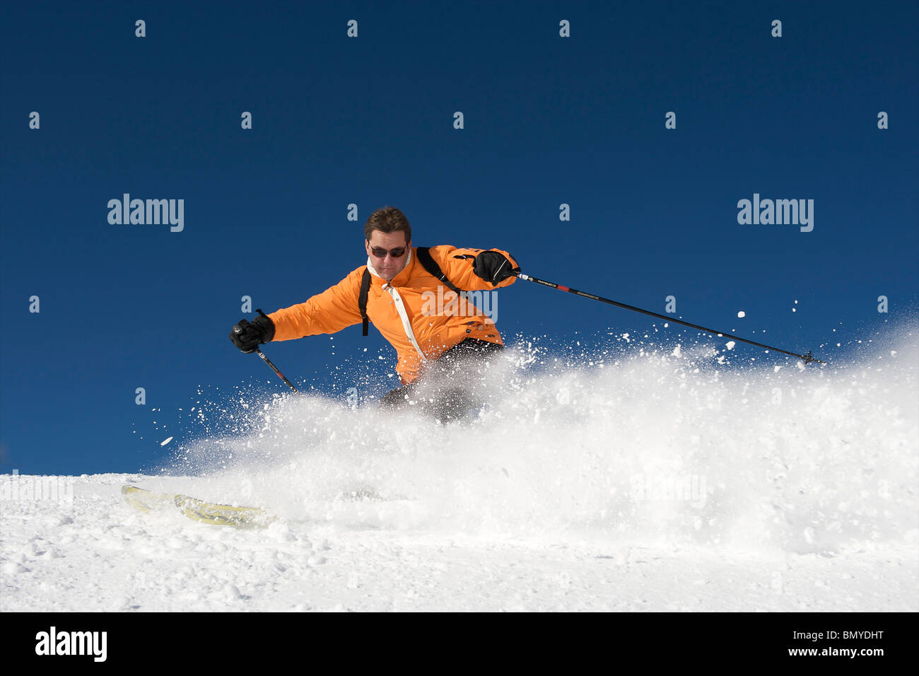 Zillertal, Skifahrer in Aktion Stockfoto