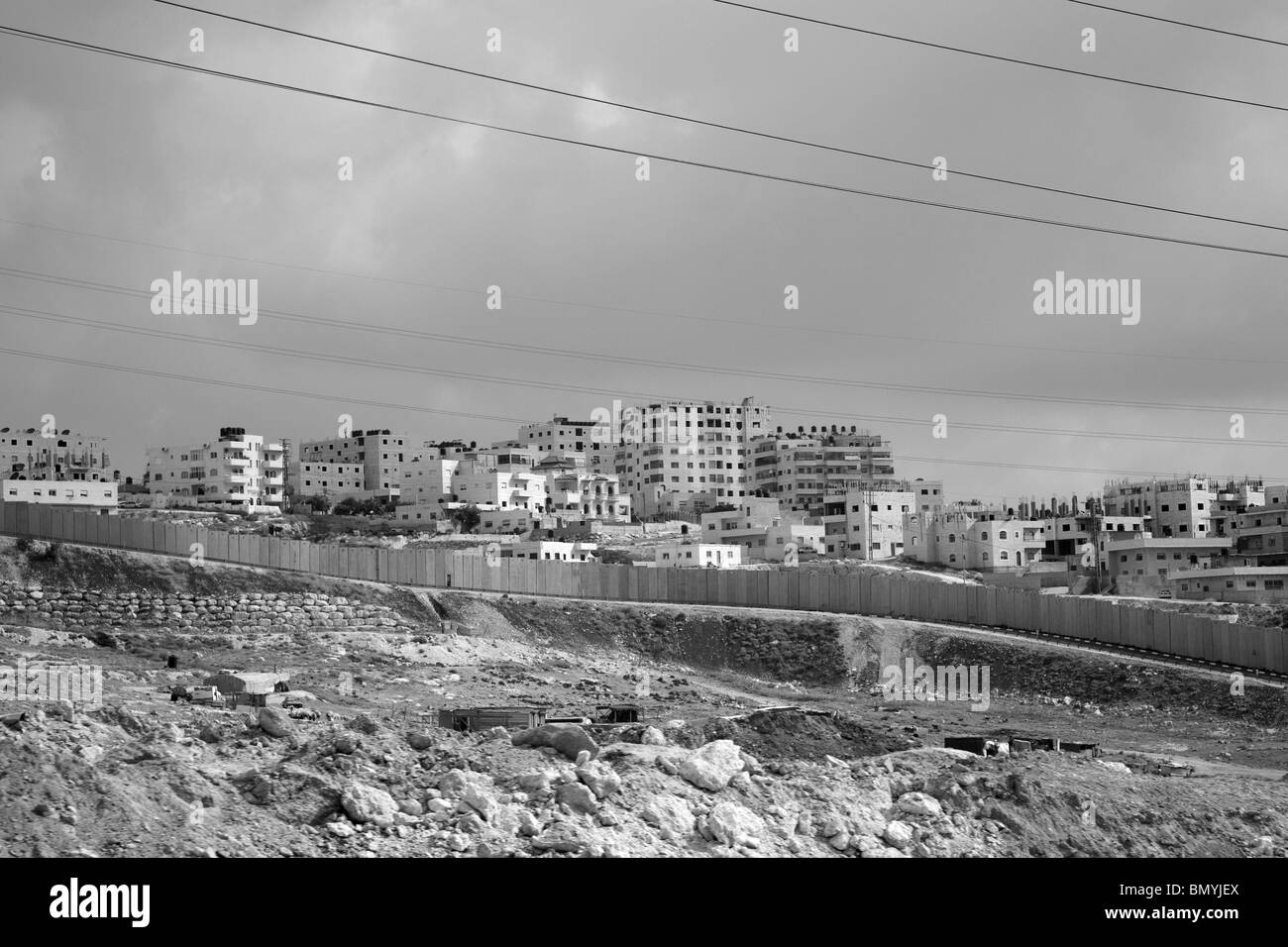 West Bank mit Umfassungsmauer in Israel Stockfoto