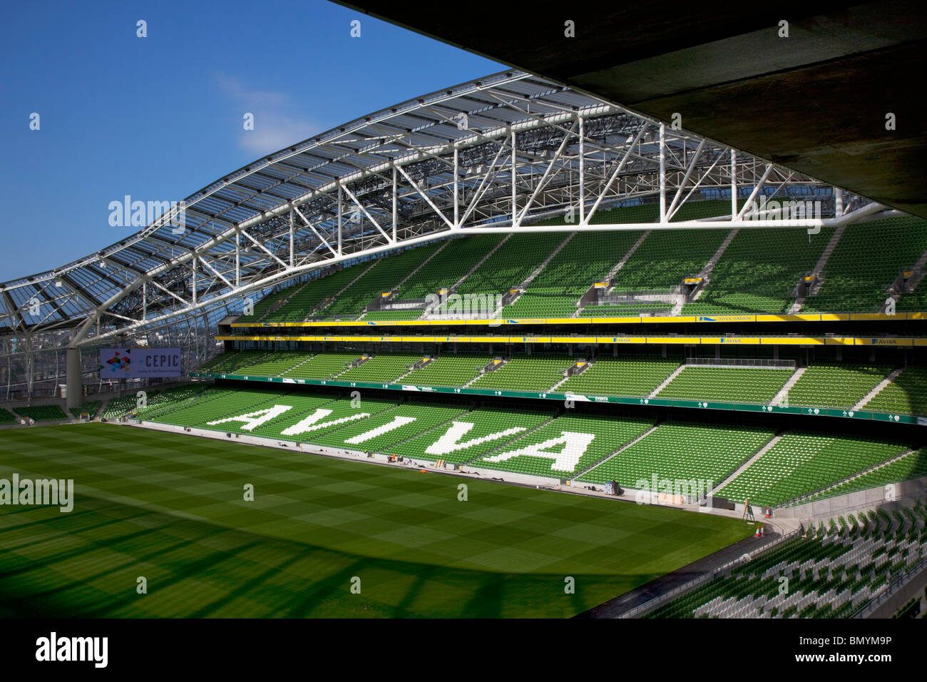 Irland, County Dublin, Dublin City, Ballsbridge, Lansdowne Road, Aviva alle 50000 Kapazität Sitzer Fußballstadion. Stockfoto