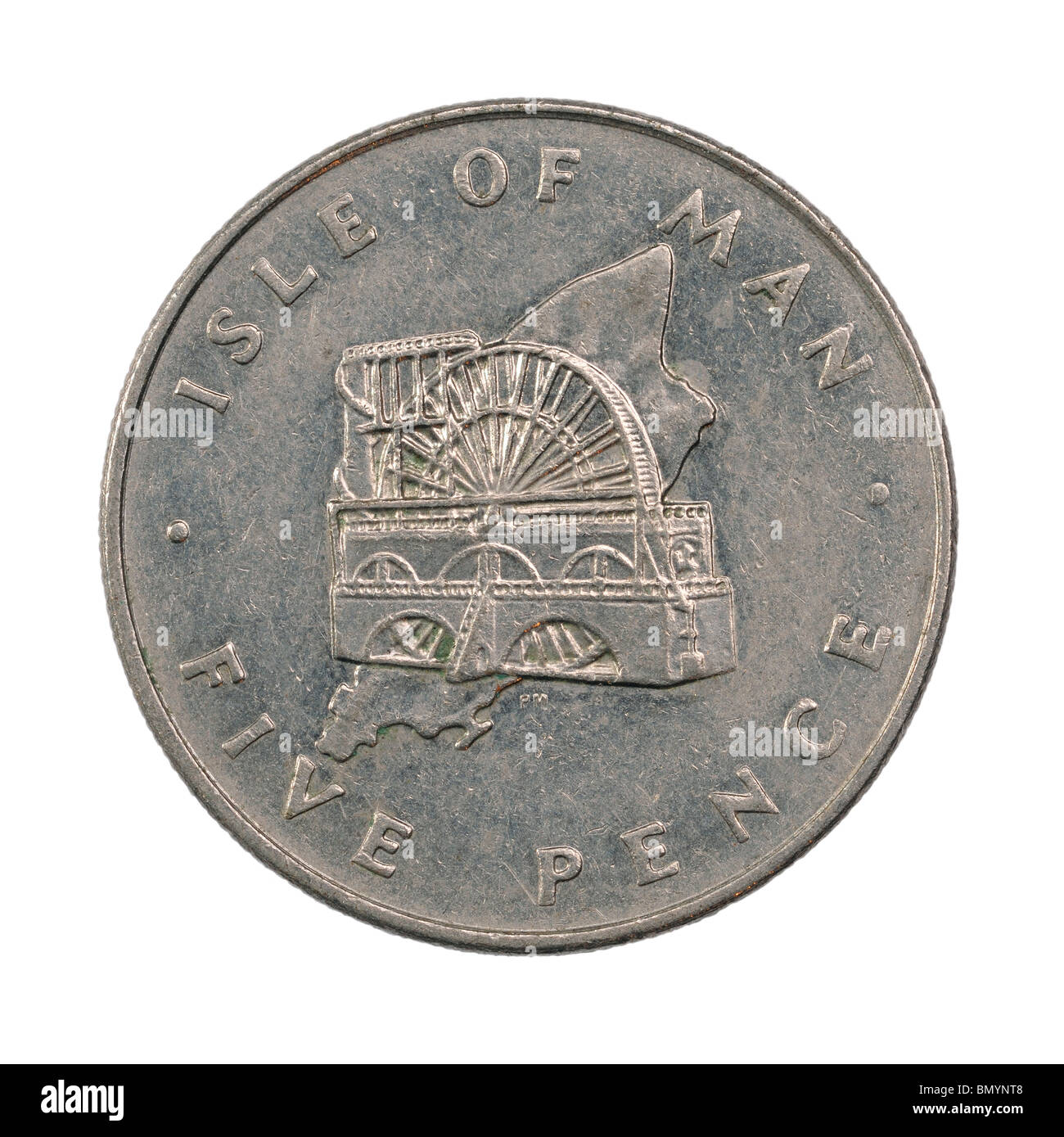 Isle Of Man fünf Pence Münze Stockfoto