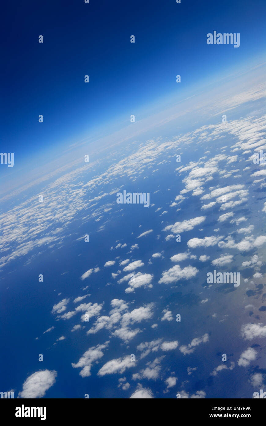 Hoch über den Bahama-Inseln, ca. 36.000 ft Stockfoto