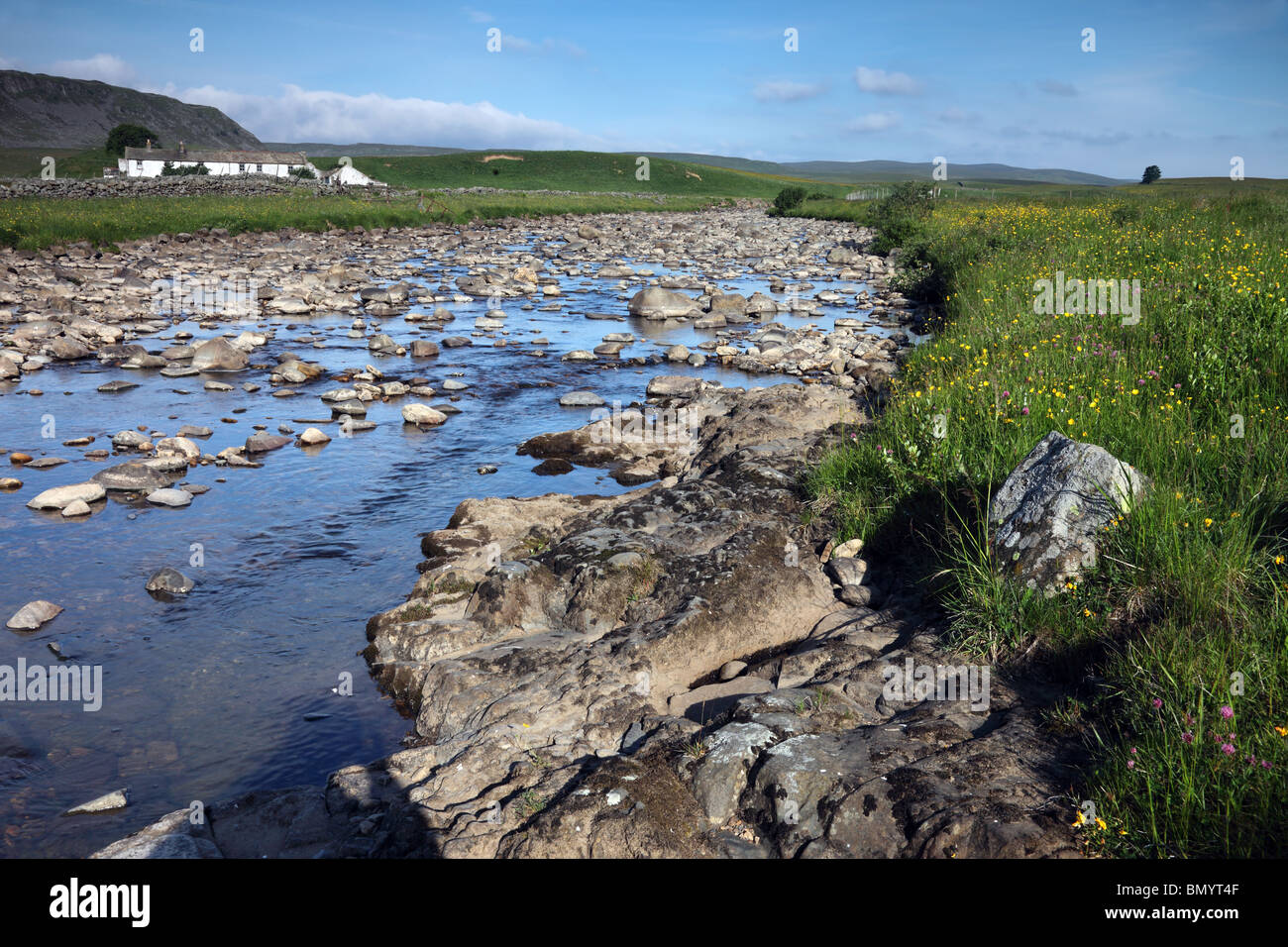 Cronkley fiel und Harwood Beck betrachtet der Pennine Way Wanderweg oberen Teesdale County Durham Stockfoto