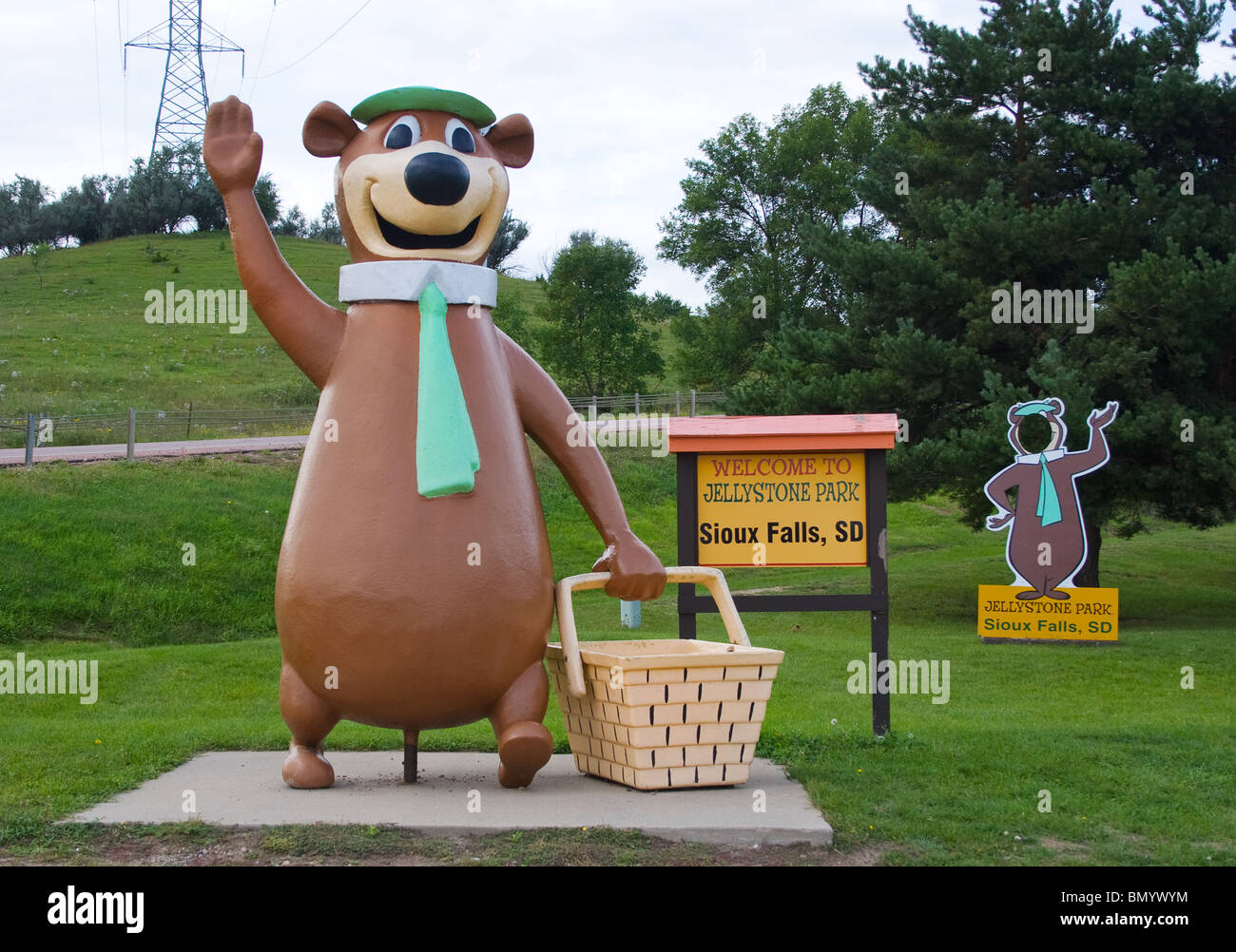 Yogi Bear winken den Jellystone Park in Sioux Falls, South Dakota Stockfoto