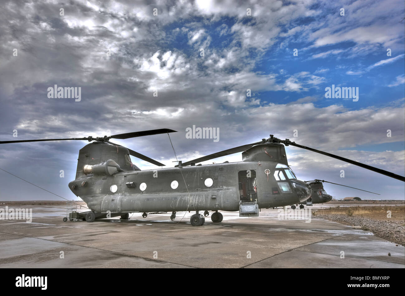 Hoher Dynamikbereich Bild einer CH-47 Chinook-Hubschrauber. Stockfoto