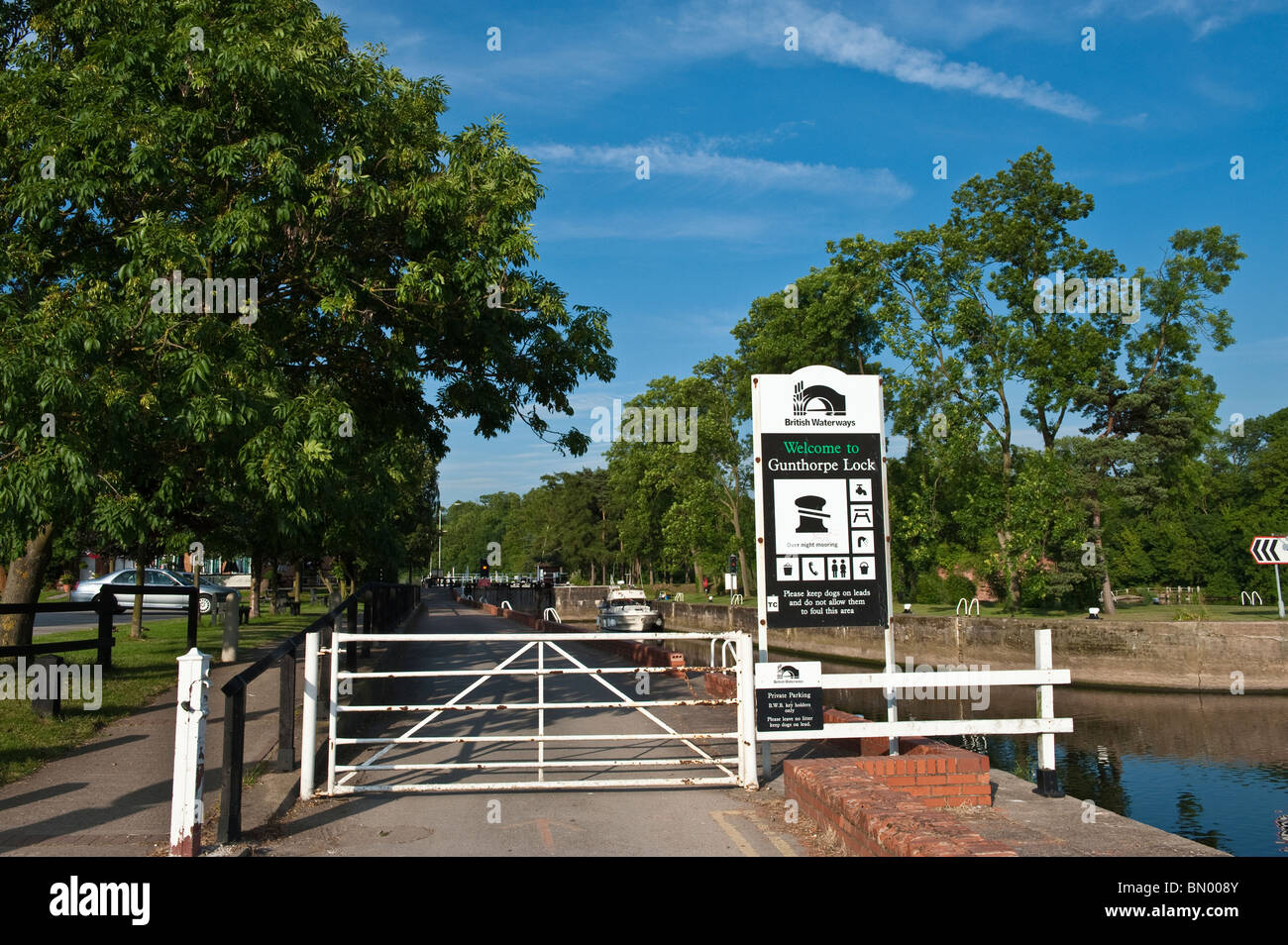 British Waterways Gunthorpe Lock Nottinghamshire, Großbritannien, Vereinigtes Königreich, UK, GB, EU Stockfoto