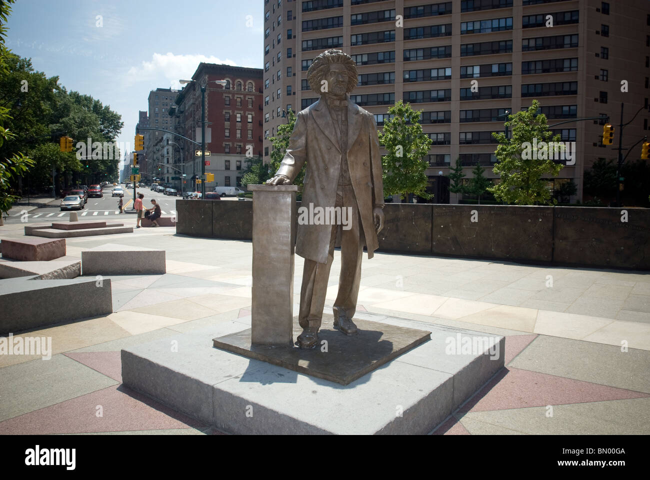 Die Bronzestatue des Abolitionist Frederick Douglass, vom Künstler Gabriel Koren, in Harlem in New York Stockfoto