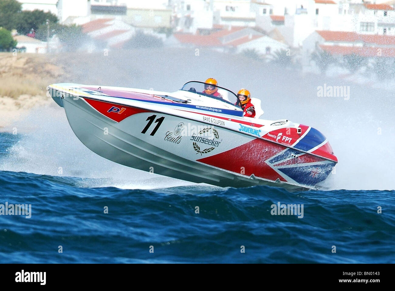 #11 Sunseeker Challenger, Sunseeker, UK. Andy Wilby, Gavin Brown. Der UIM Powerboat P1 portugiesischen Grand Prix of the Sea. Portima Stockfoto