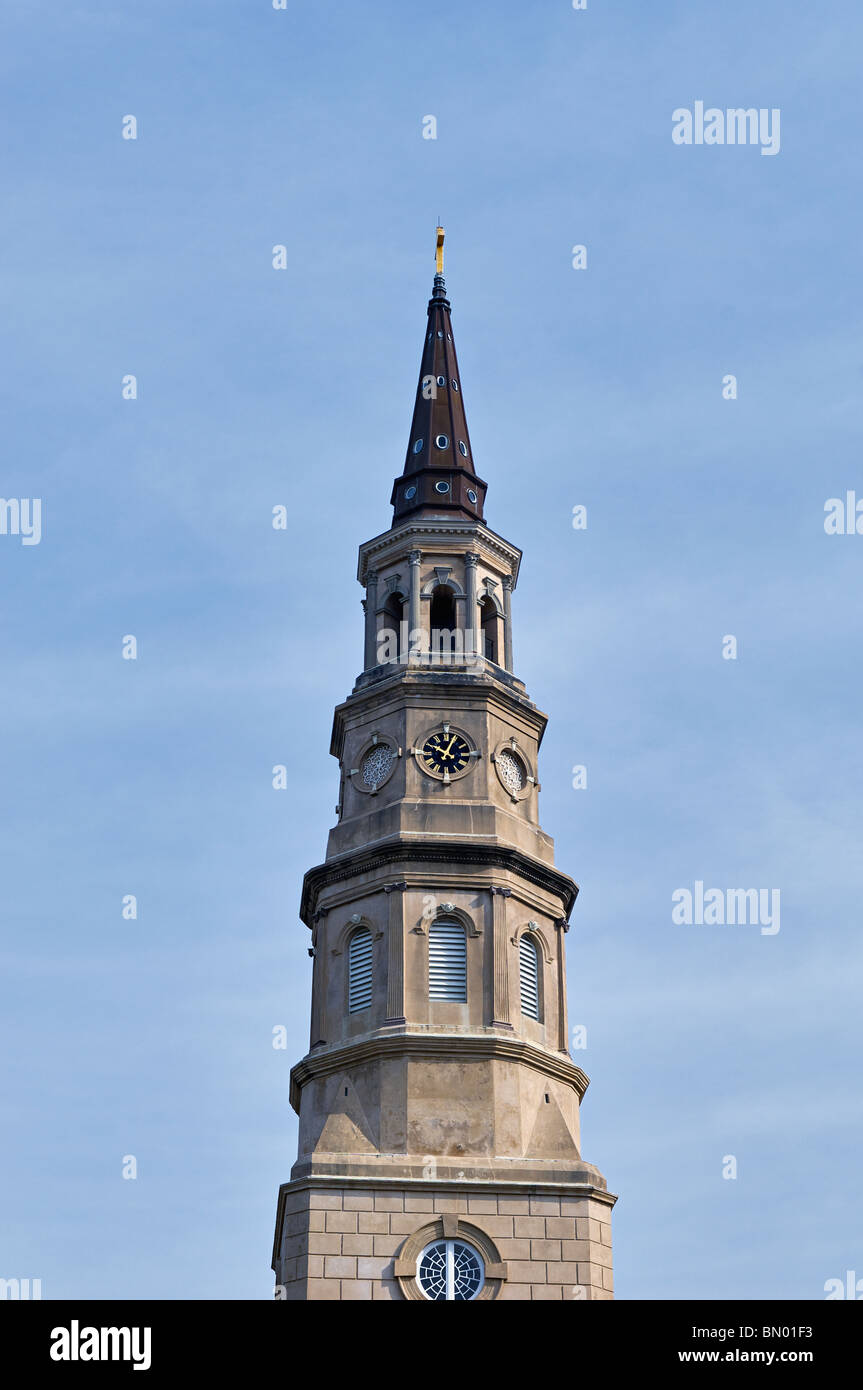 Saint Philip Episcopal Church Steeple in Charleston, South Carolina Stockfoto