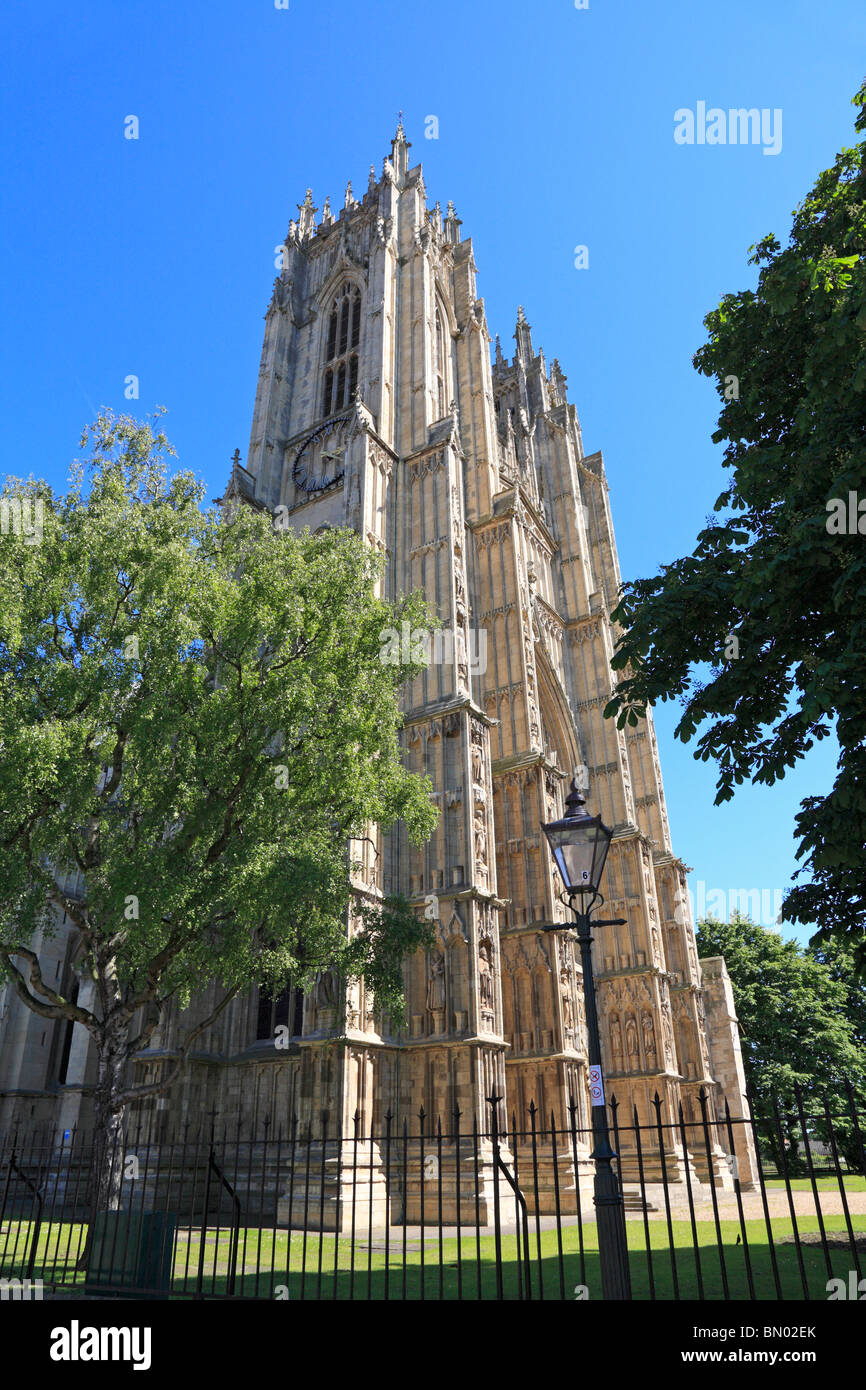 Westfassade des Beverley Minster, Beverley, East Riding of Yorkshire, England, UK. Stockfoto