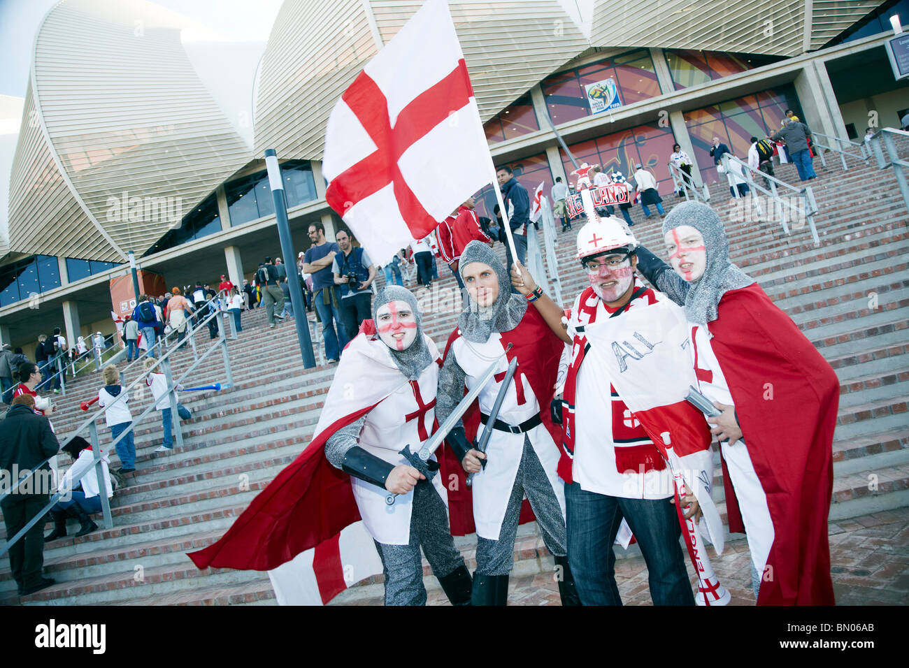 England Fußball-Fans, WM, Südafrika Stockfoto