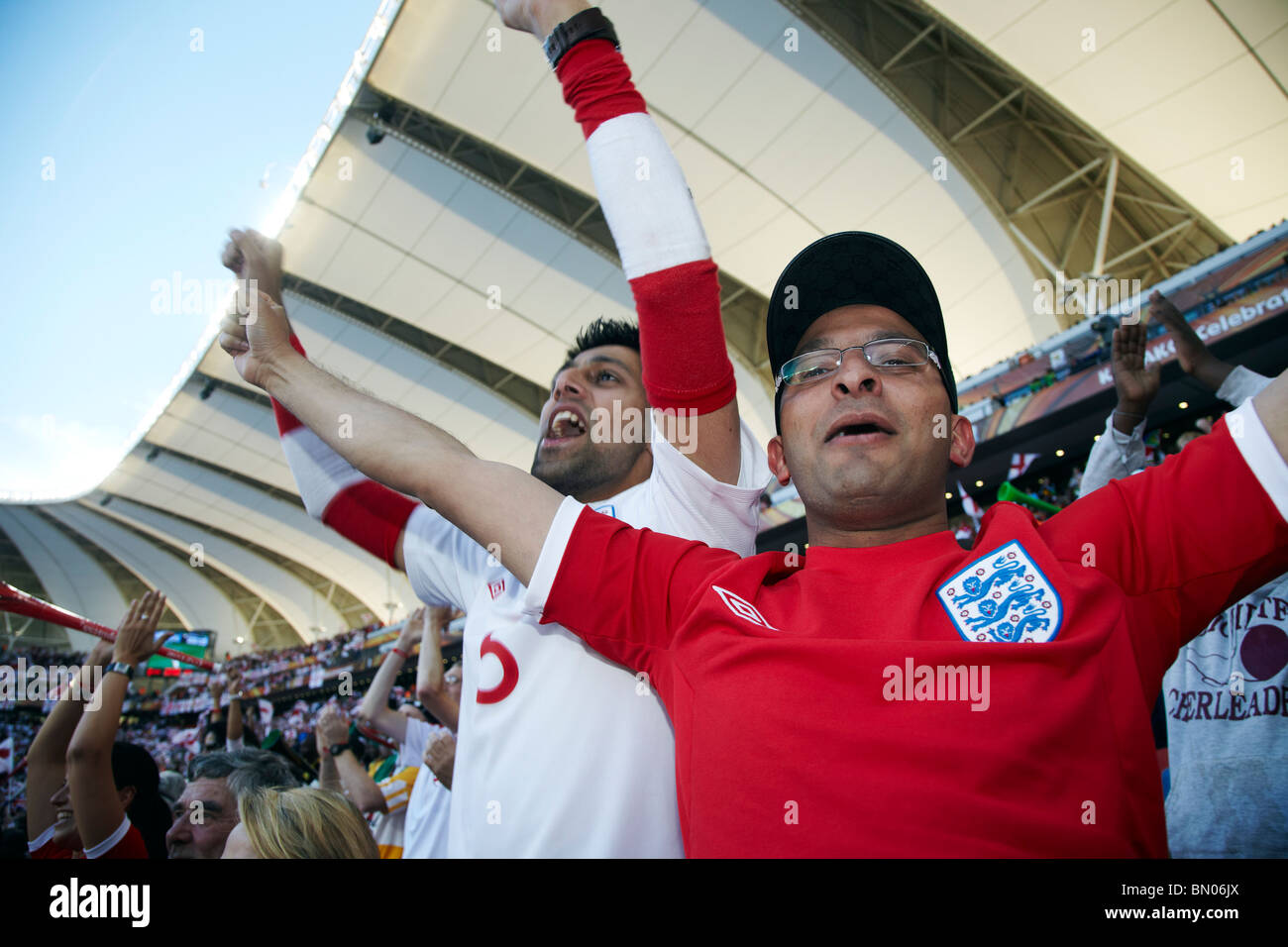 England Fußball-Fans, WM, Südafrika Stockfoto