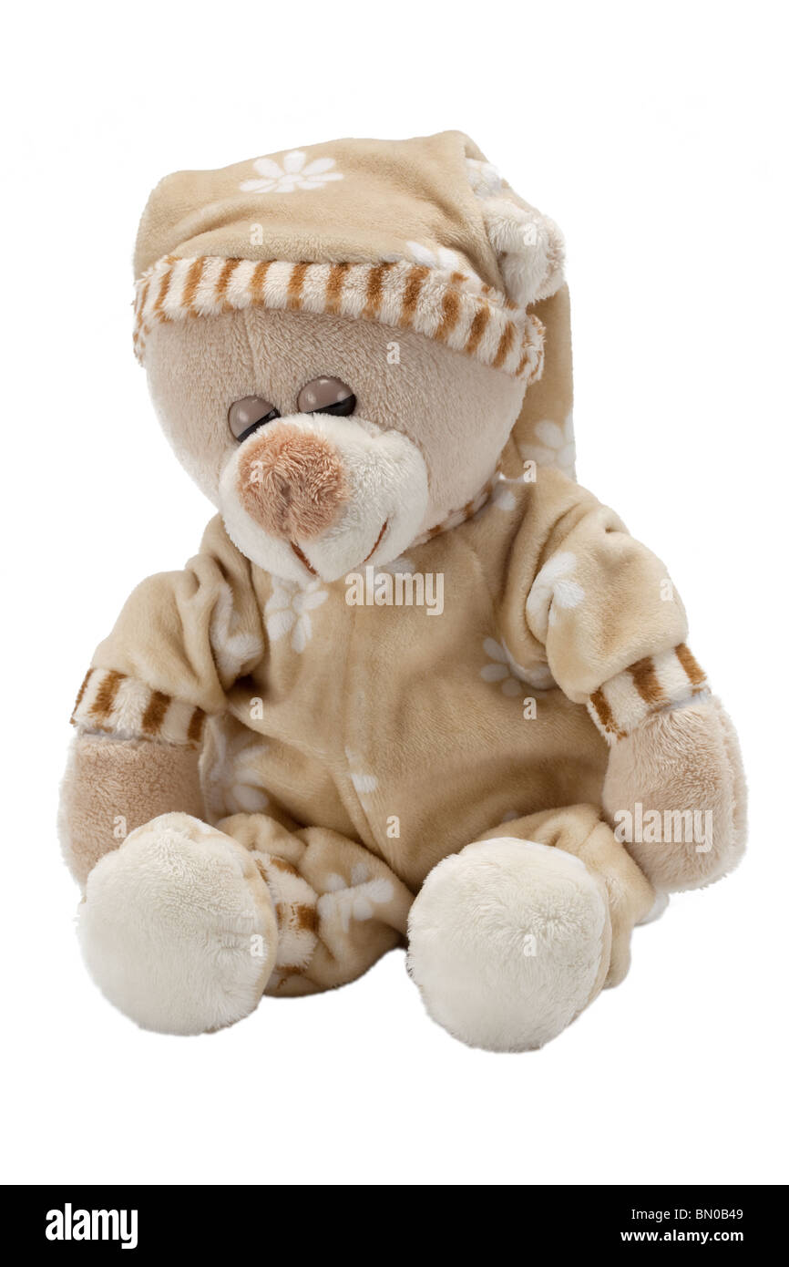 Schlafender Teddy Bär Puppe Spielzeug Stockfoto