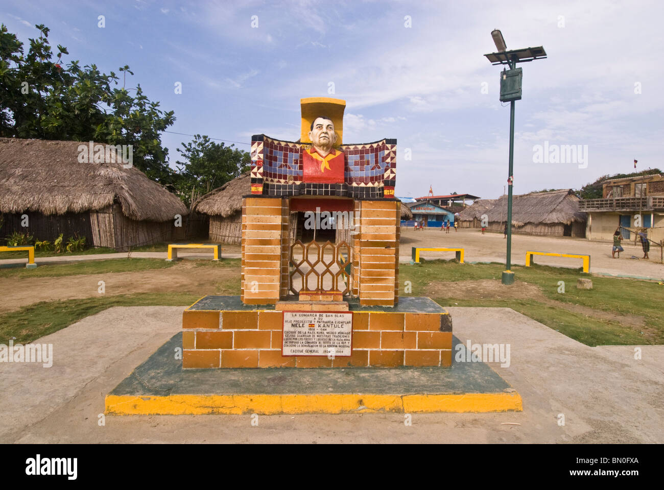 Der Schrein oder Denkmal der großen Kuna spiritistischen in Ustupu Stockfoto