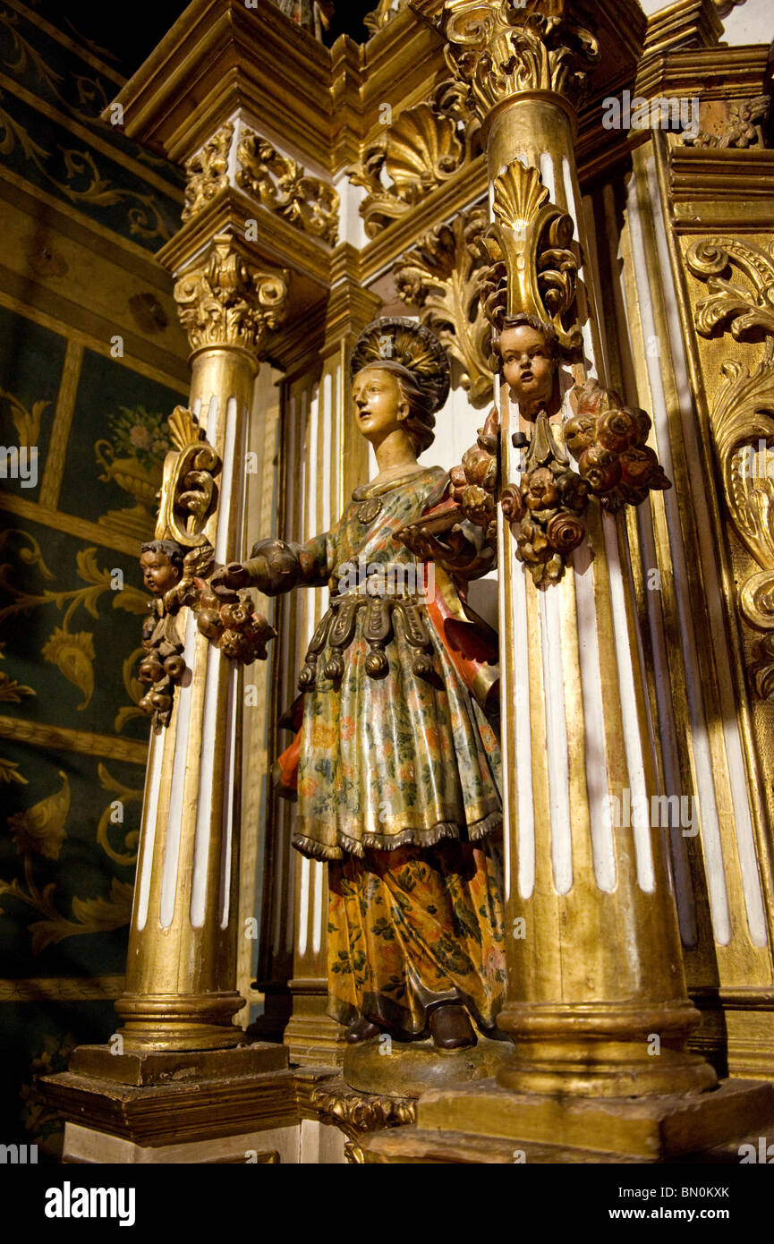 Altar-Dekoration in der Basilica De La Mare de Deu, Kloster Lluc, Mallorca, 2010 Stockfoto