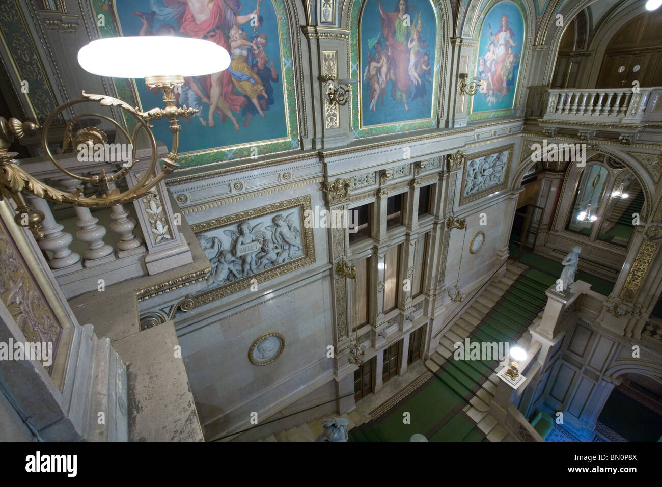 Wien Oper Haupt-Foyer und Lobby, Wien, Österreich Stockfoto