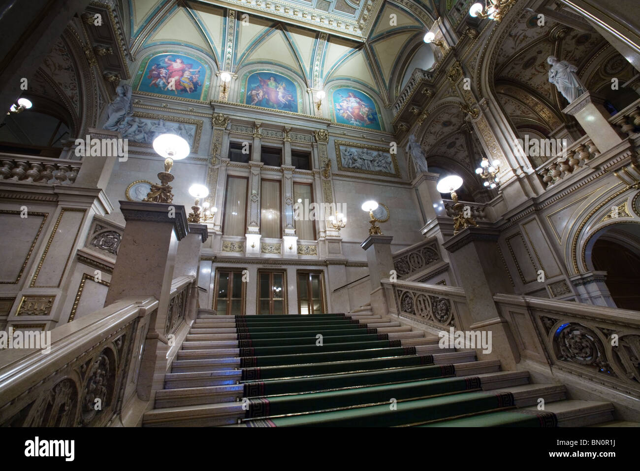 Wien Oper Haupt-Foyer und Lobby, Wien, Österreich Stockfoto