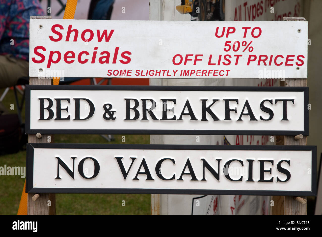 Bed & Breakfast keine freien Stellen bei der Great Royal Highland Show 2010  Scottish Agricultural Society of Scotland, UK, in Ingliston, Edinburgh, Schottland, Großbritannien Stockfoto