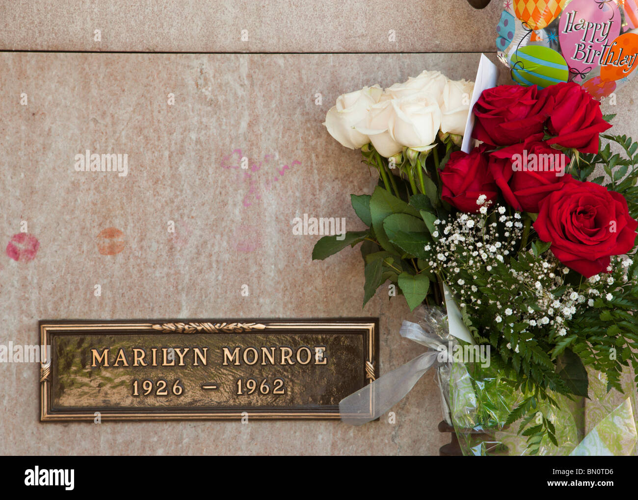 Marilyn Monroes Grabstätte, Westwood Village Memorial Park, Los Angeles, California, Vereinigte Staaten von Amerika Stockfoto